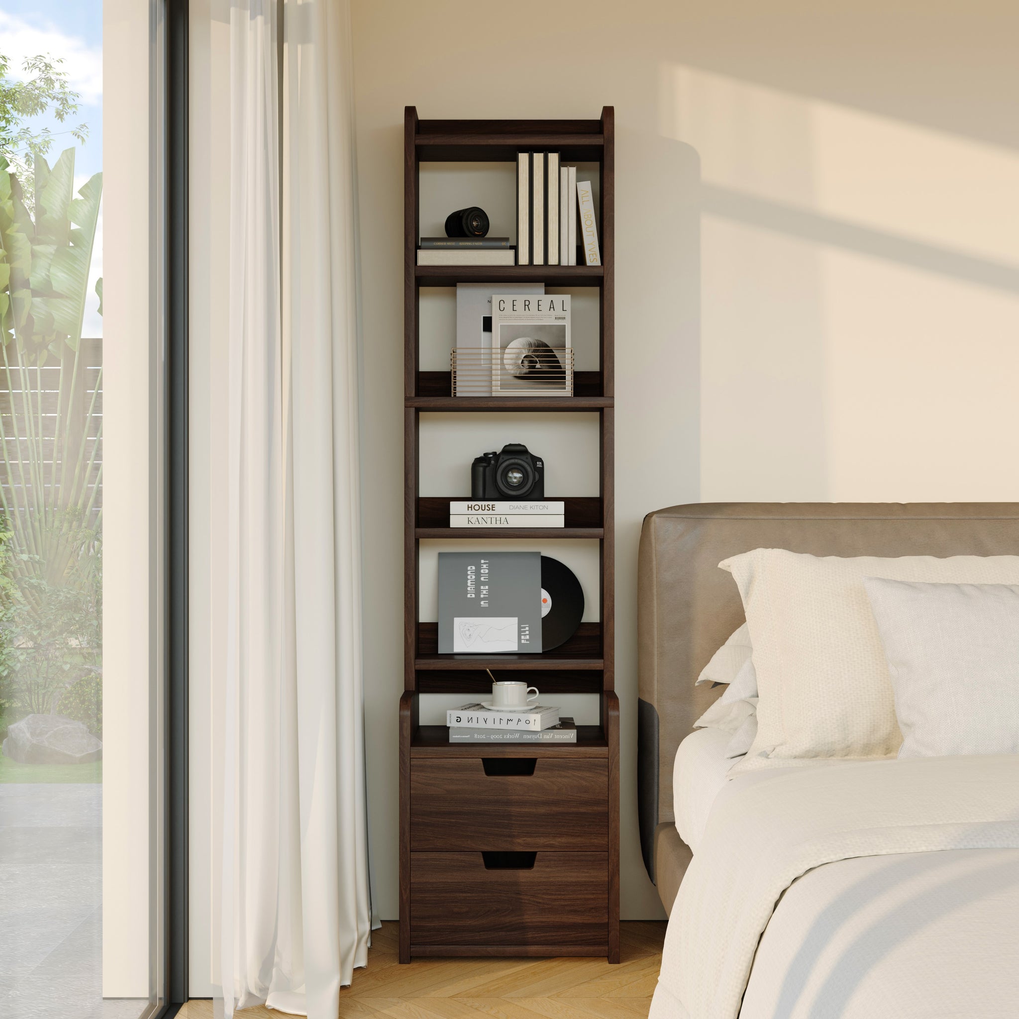 YOWOS Tall Nightstand for Bedrooms with Storage Rack-Clearance Sale-4 left