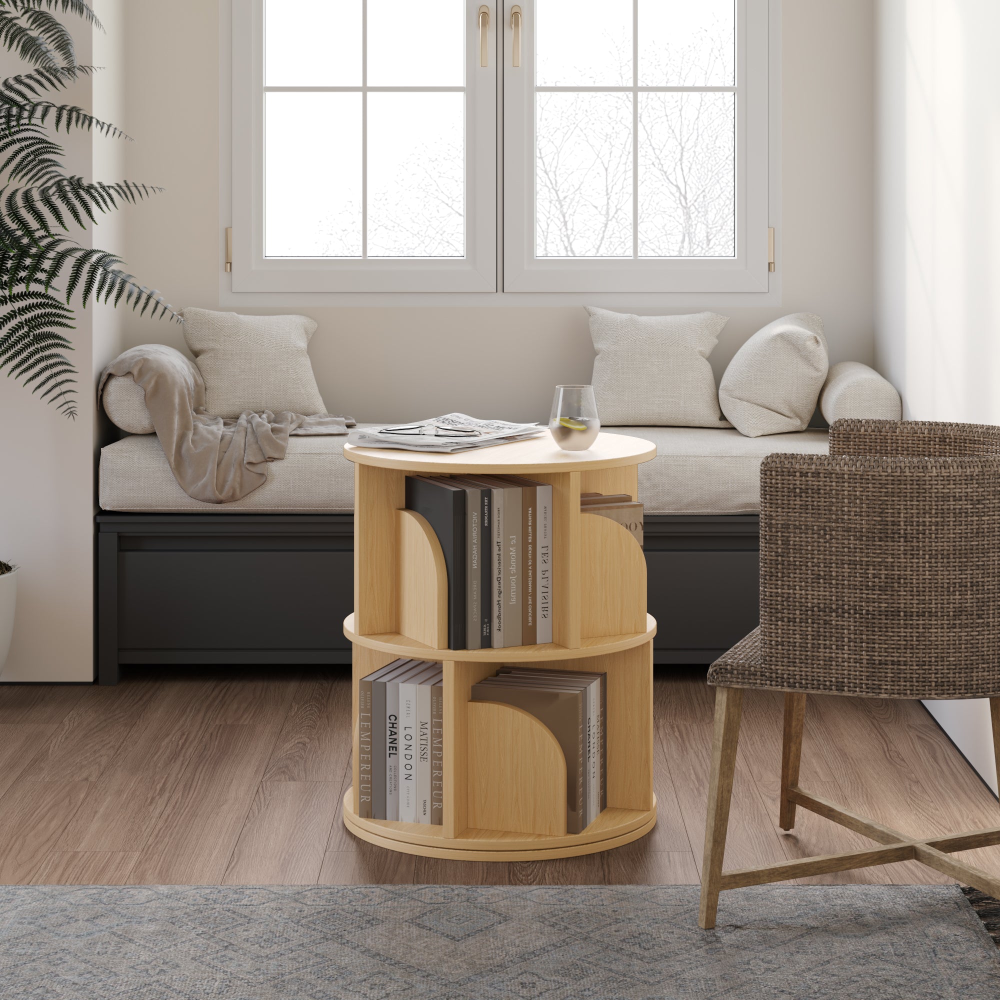 YOWOS Vortex Series Circinus Core 360° Rotating Bookshelf / Storage Rack