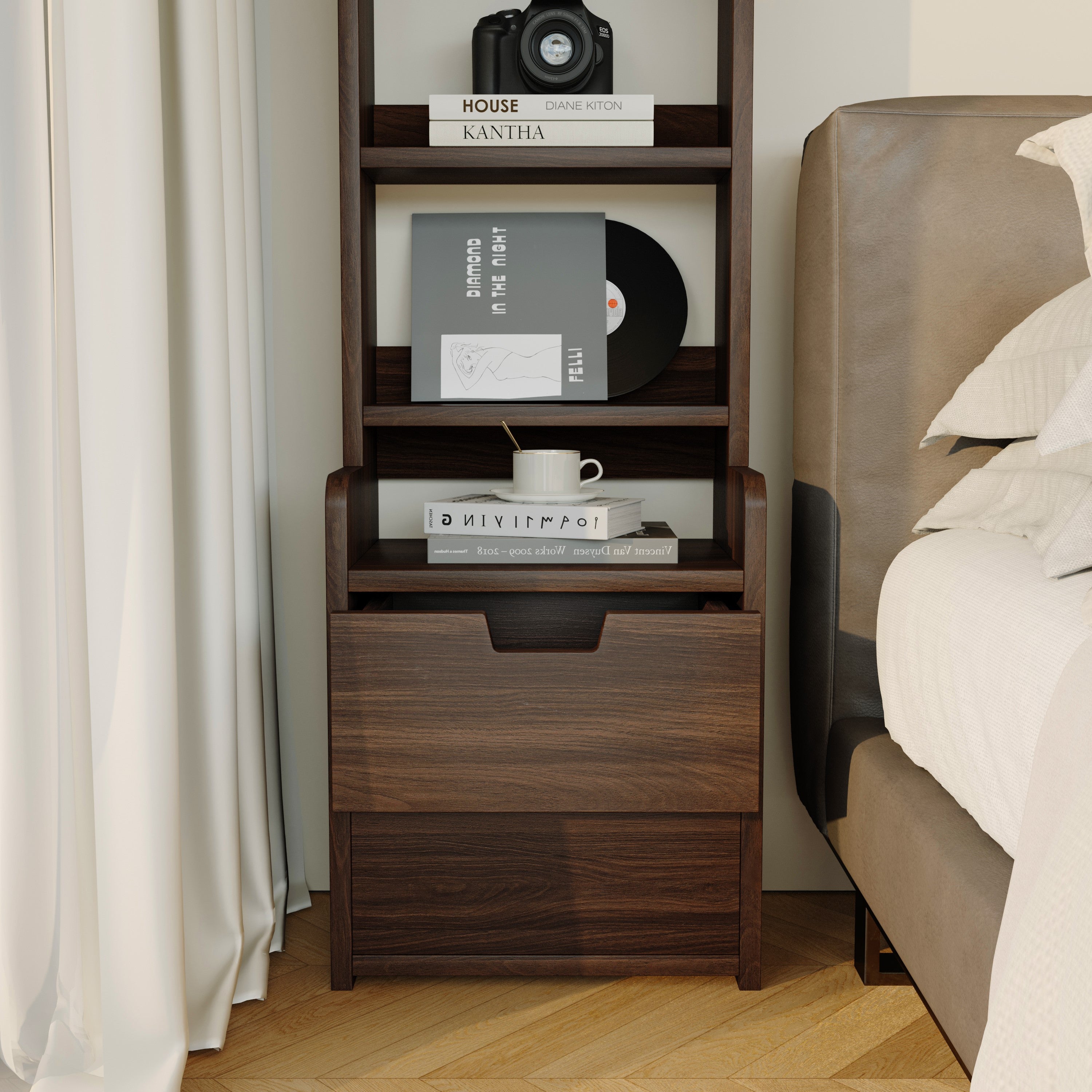 YOWOS Tall Nightstand for Bedrooms with Storage Rack-Clearance Sale-4 left