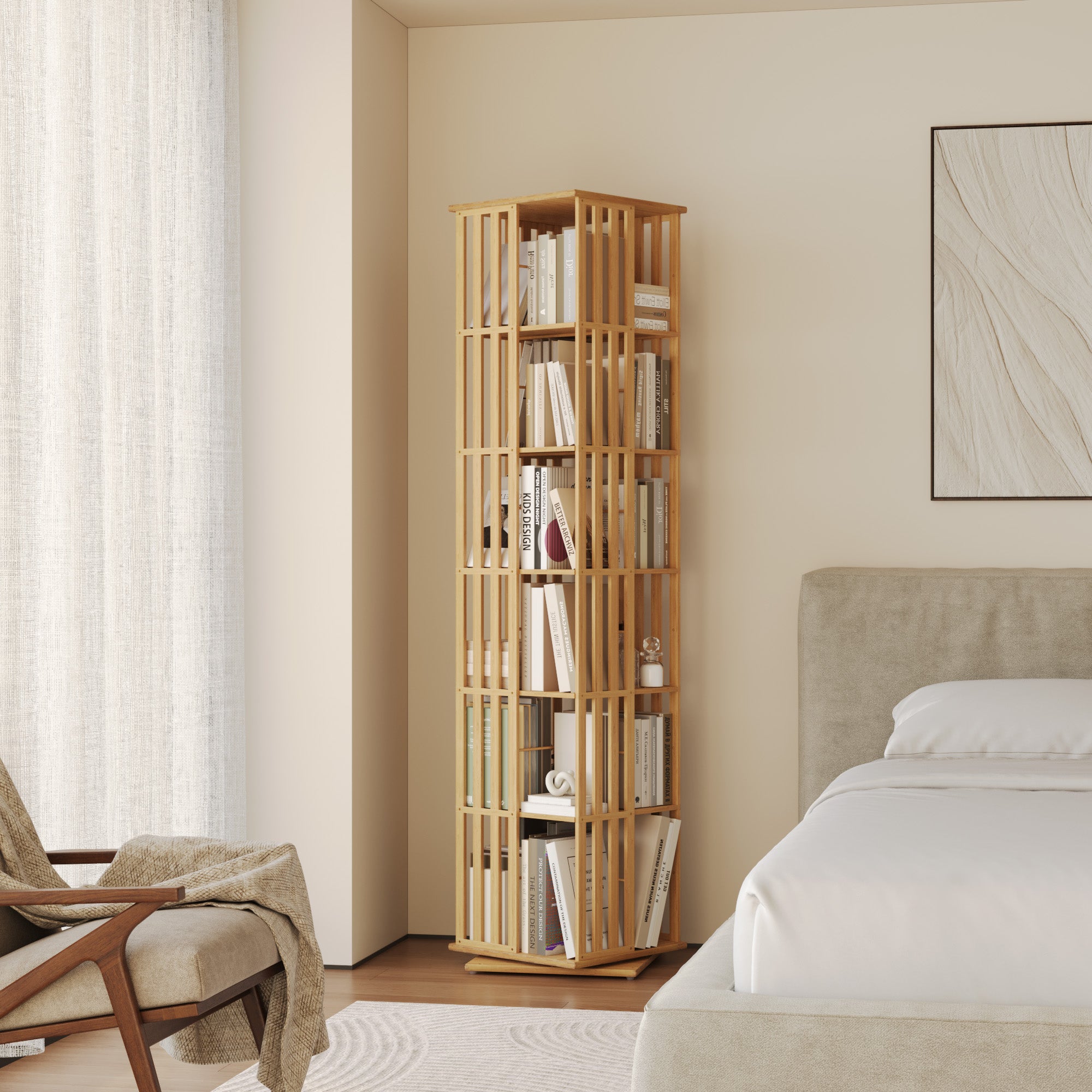 YOWOS Vortex Series Meridian 360° Rotating Bookshelf /CD Organizer