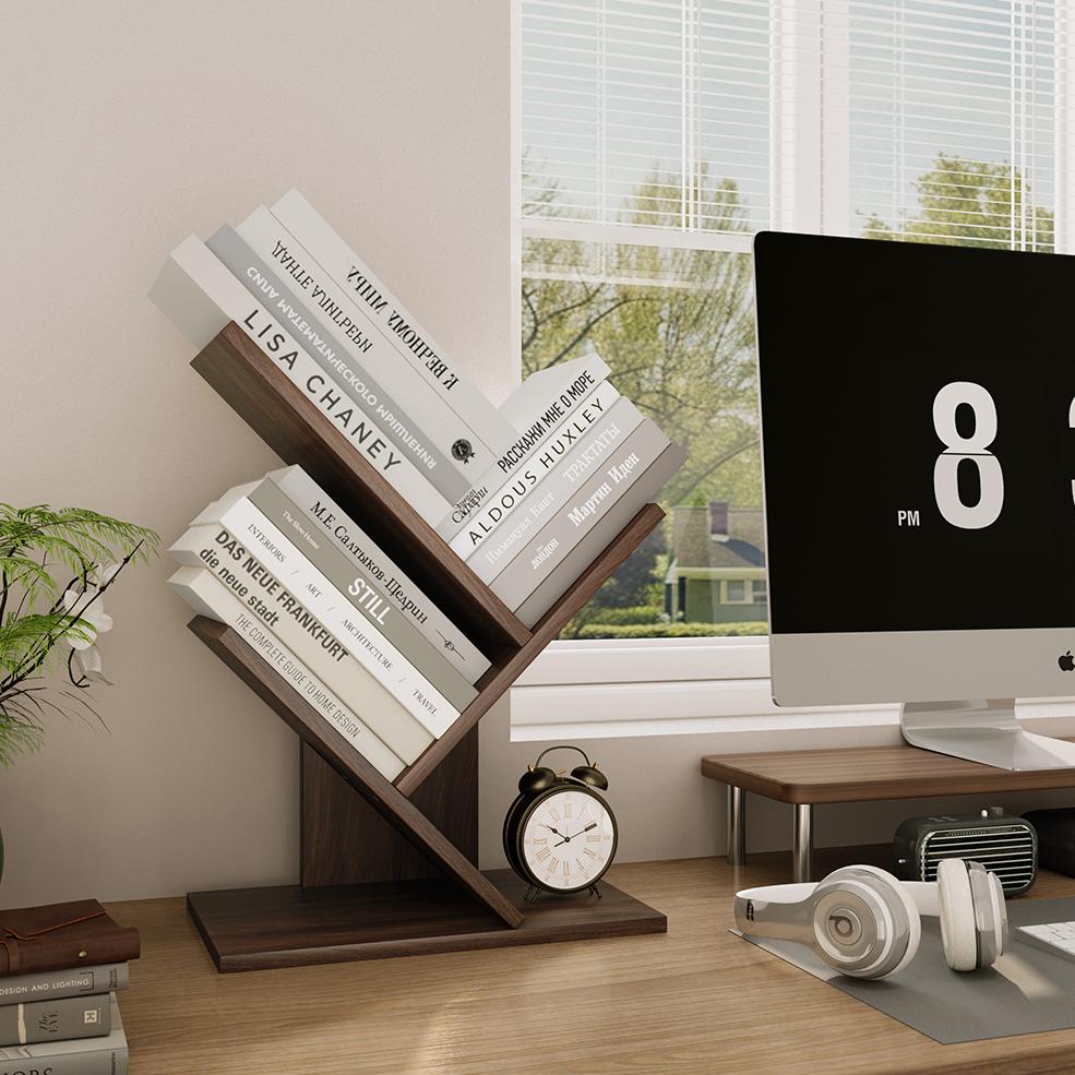 YOWOS Compact Tree Tabletop Small Bookshelf-Clearance Sale-7 left