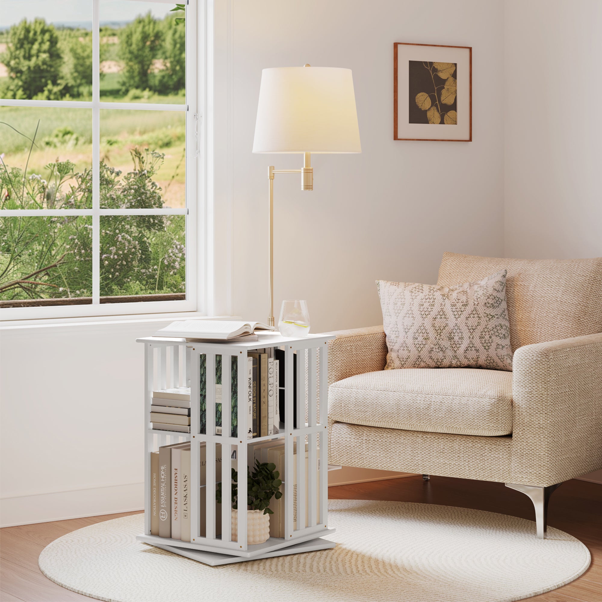 YOWOS Vortex Series Meridian 360° Rotating Bookshelf /CD Organizer