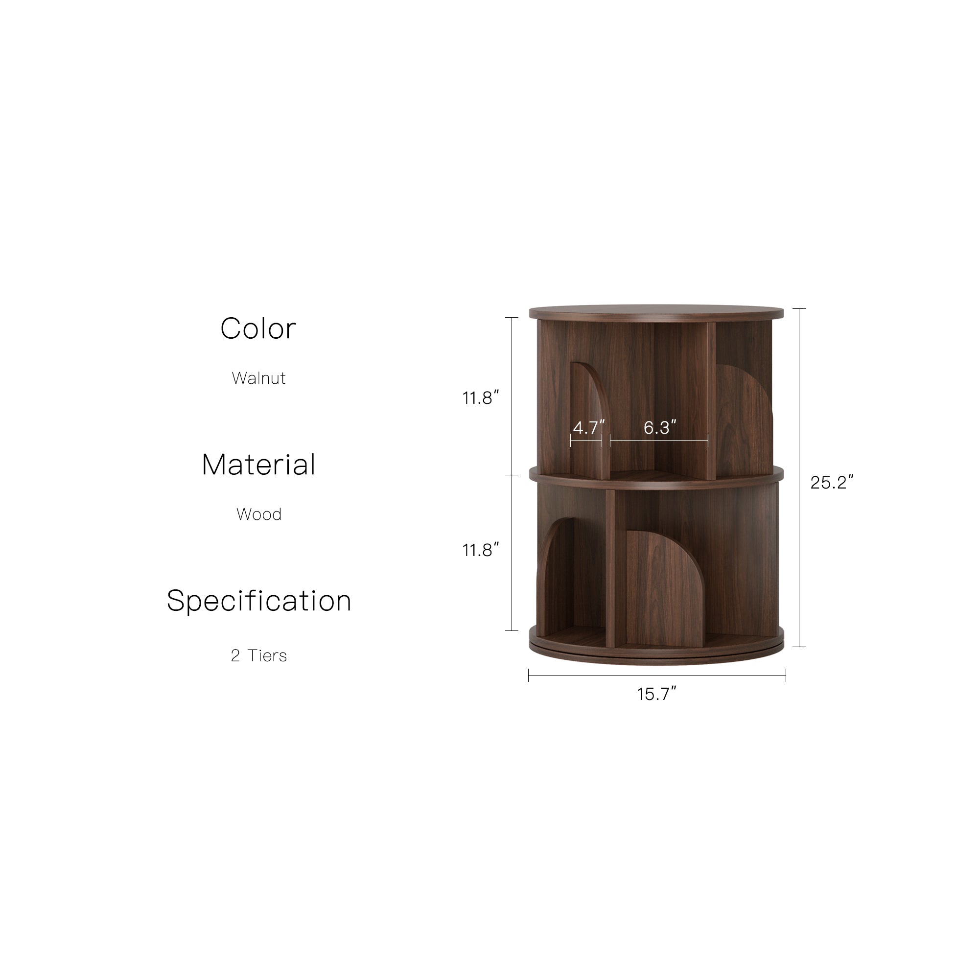 YOWOS Vortex Series Circinus Core 360° Rotating Bookshelf / Storage Rack