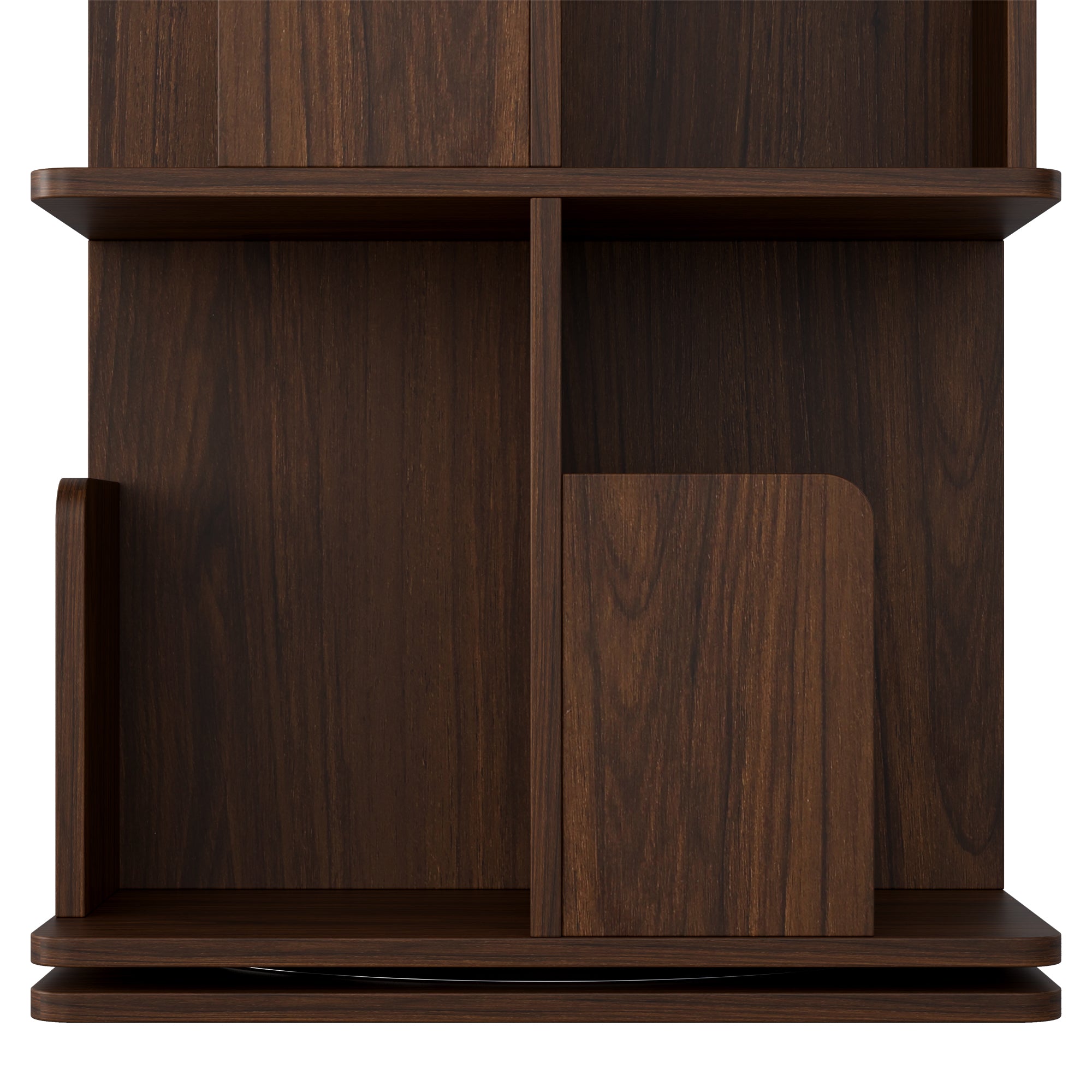 YOWOS Vortex Series Vitru Spin 360° Rotating Bookshelf Wood Walnut 4 Tiers