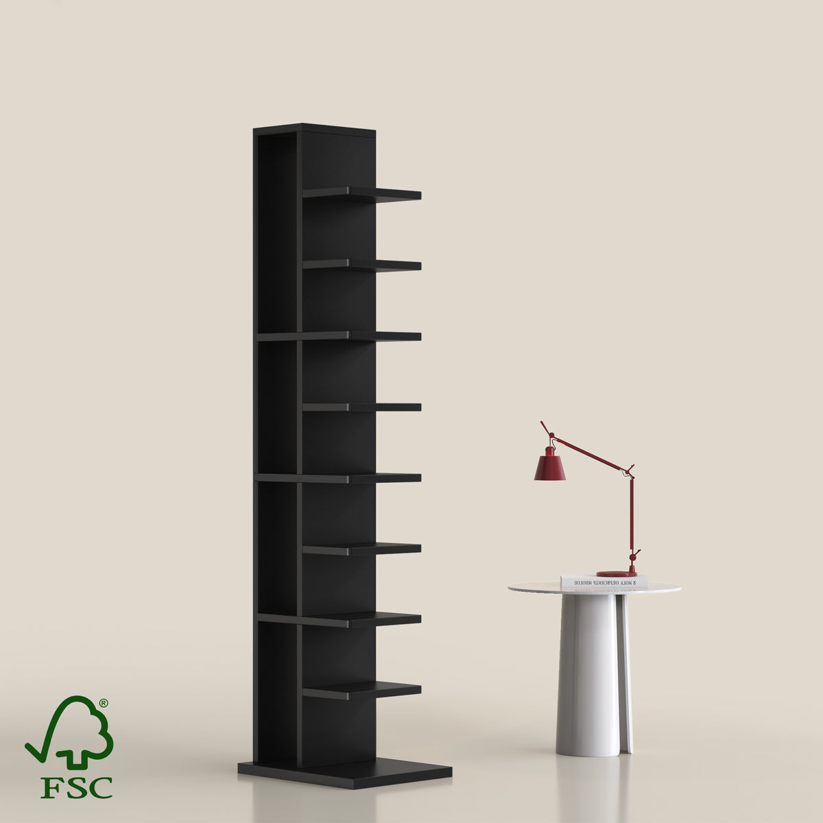 YOWOS Mirage Vertical Invisible Storage Rack Wood Black 9 Tiers – Yowos