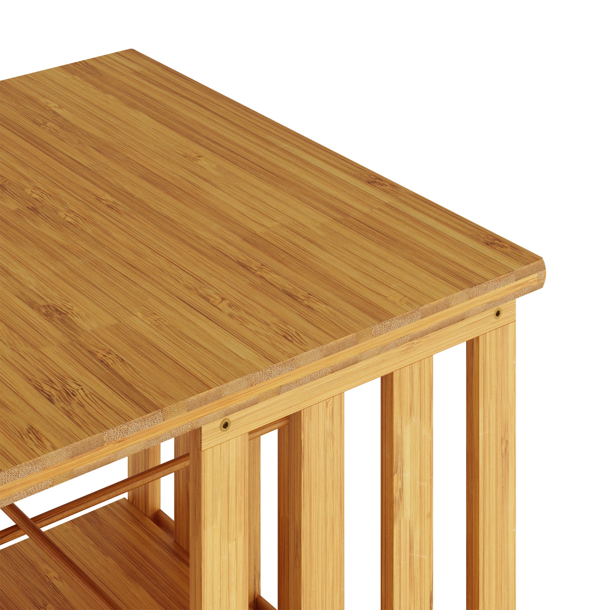 YOWOS Vortex Series Meridian 360° Rotating Bookshelf Bamboo Natural 4 Tiers