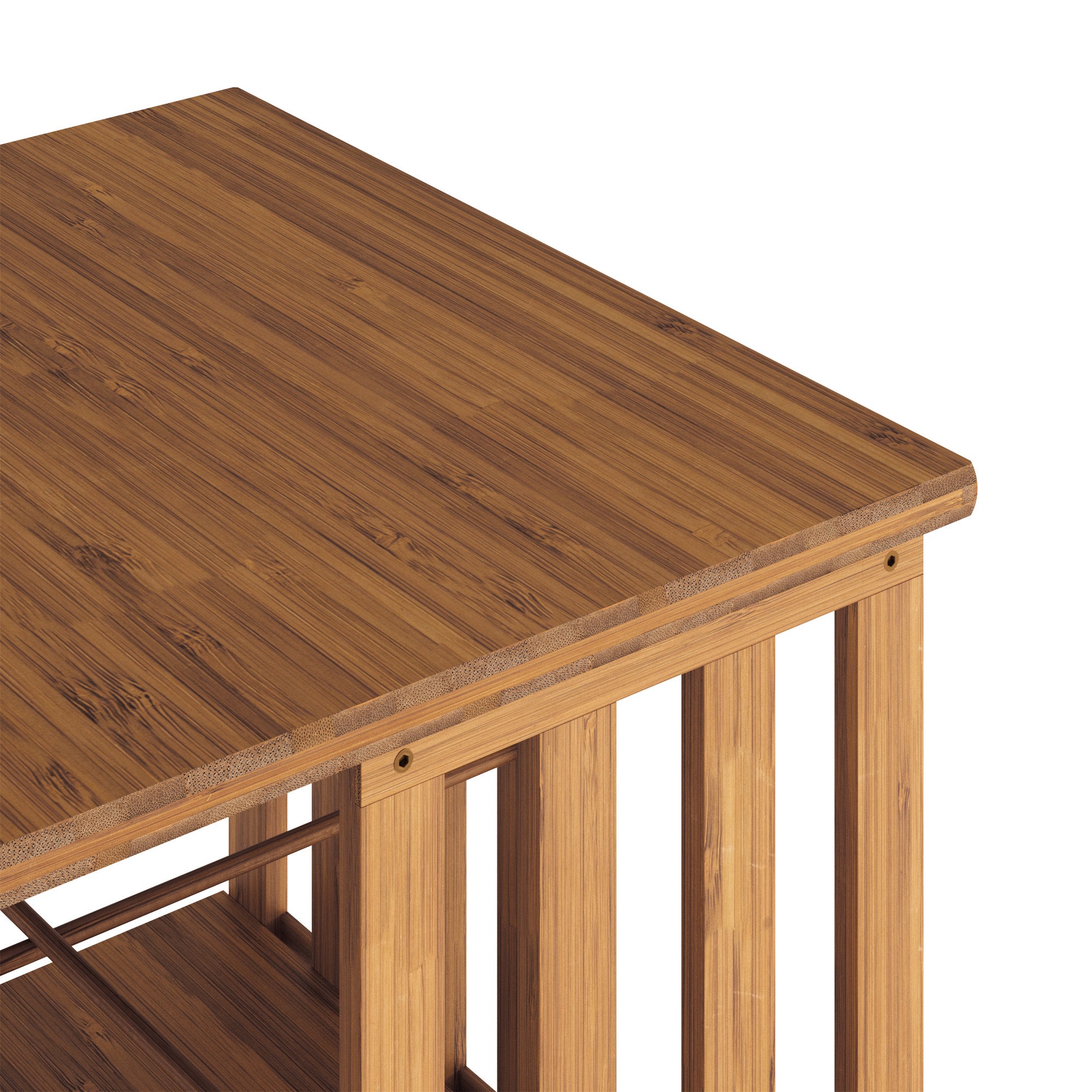 YOWOS Vortex Series Meridian 360° Rotating Bookshelf Bamboo Walnut 2 Tiers