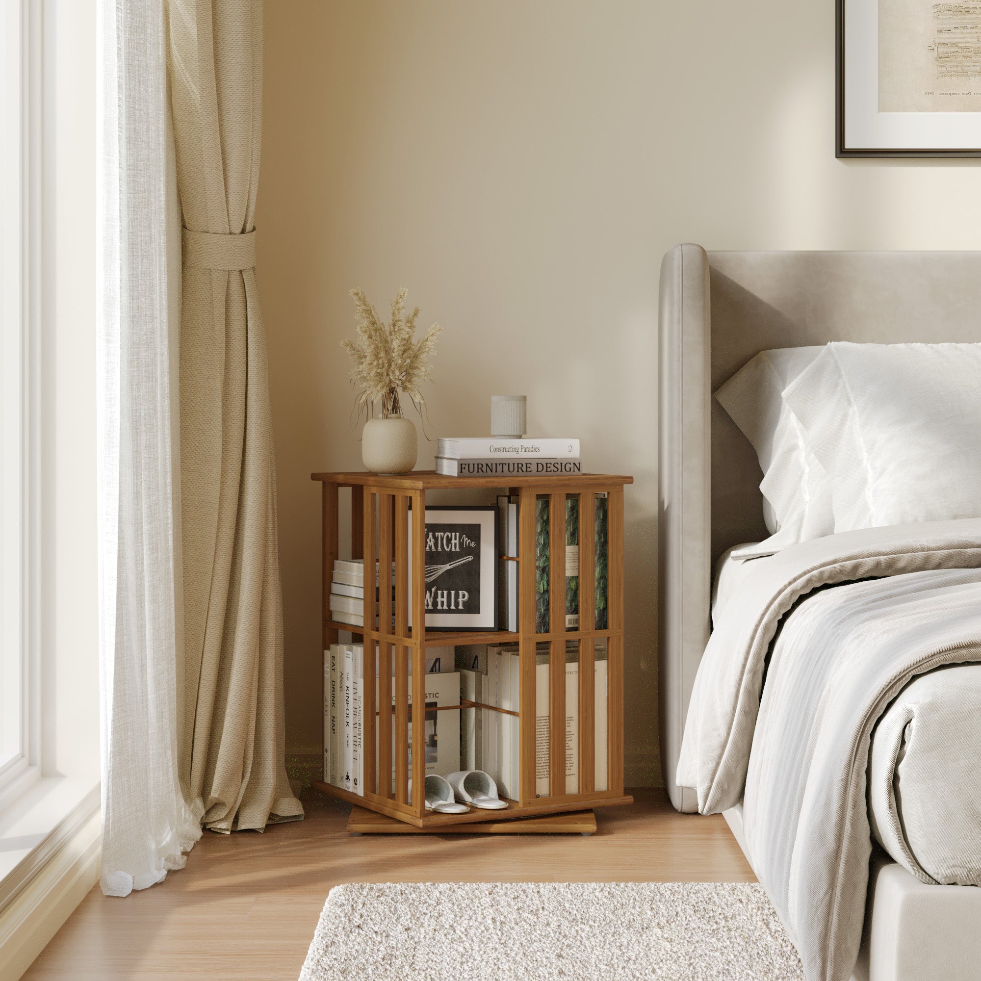 YOWOS Vortex Series Meridian 360° Rotating Bookshelf /CD Organizer