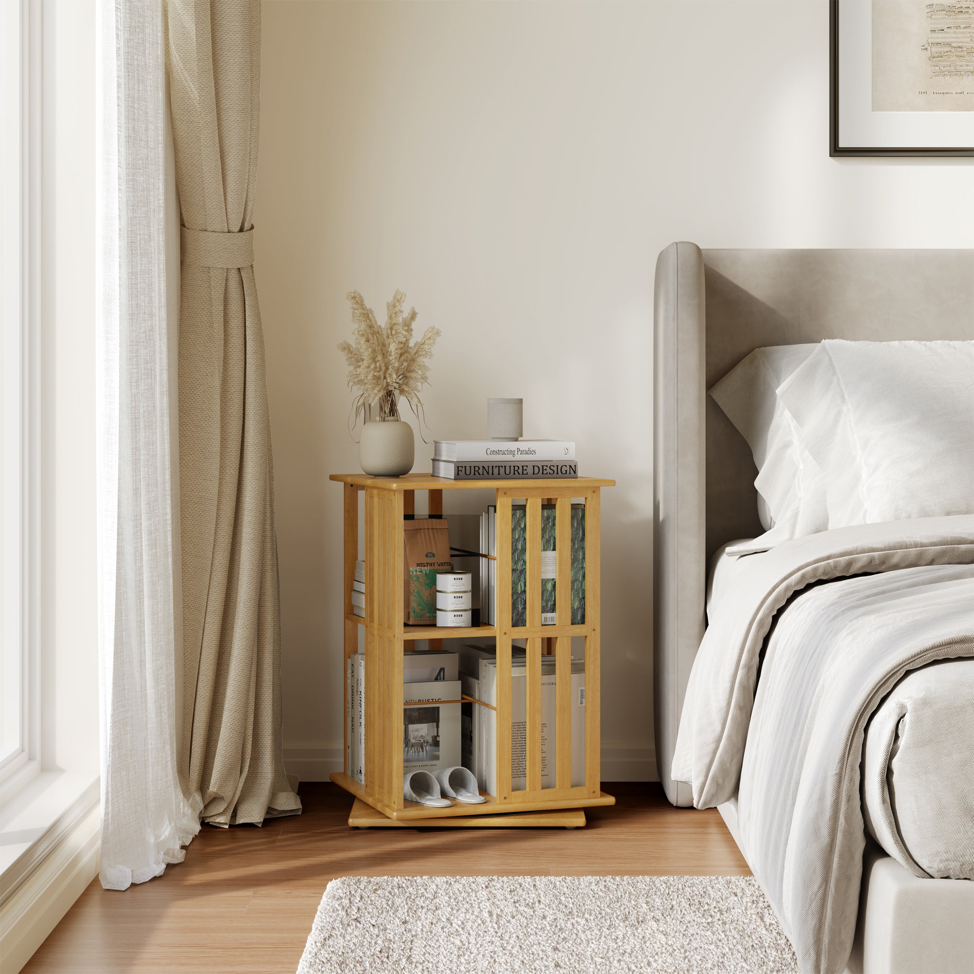 YOWOS Vortex Series Meridian 360° Rotating Bookshelf /CD Organizer