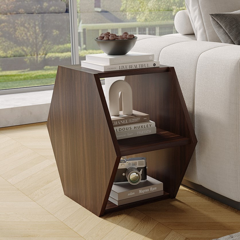 YOWOS Hexagonal Multifunctional End Table with Open Storage-Clearance ...