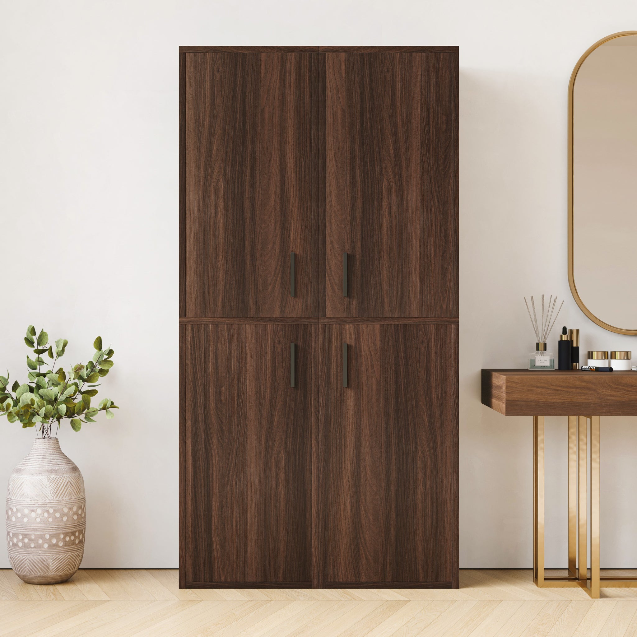 YOWOS 7-Tier Tall Wood Shoe Storage Cabinet with Doors-Clearance Sale-9 left