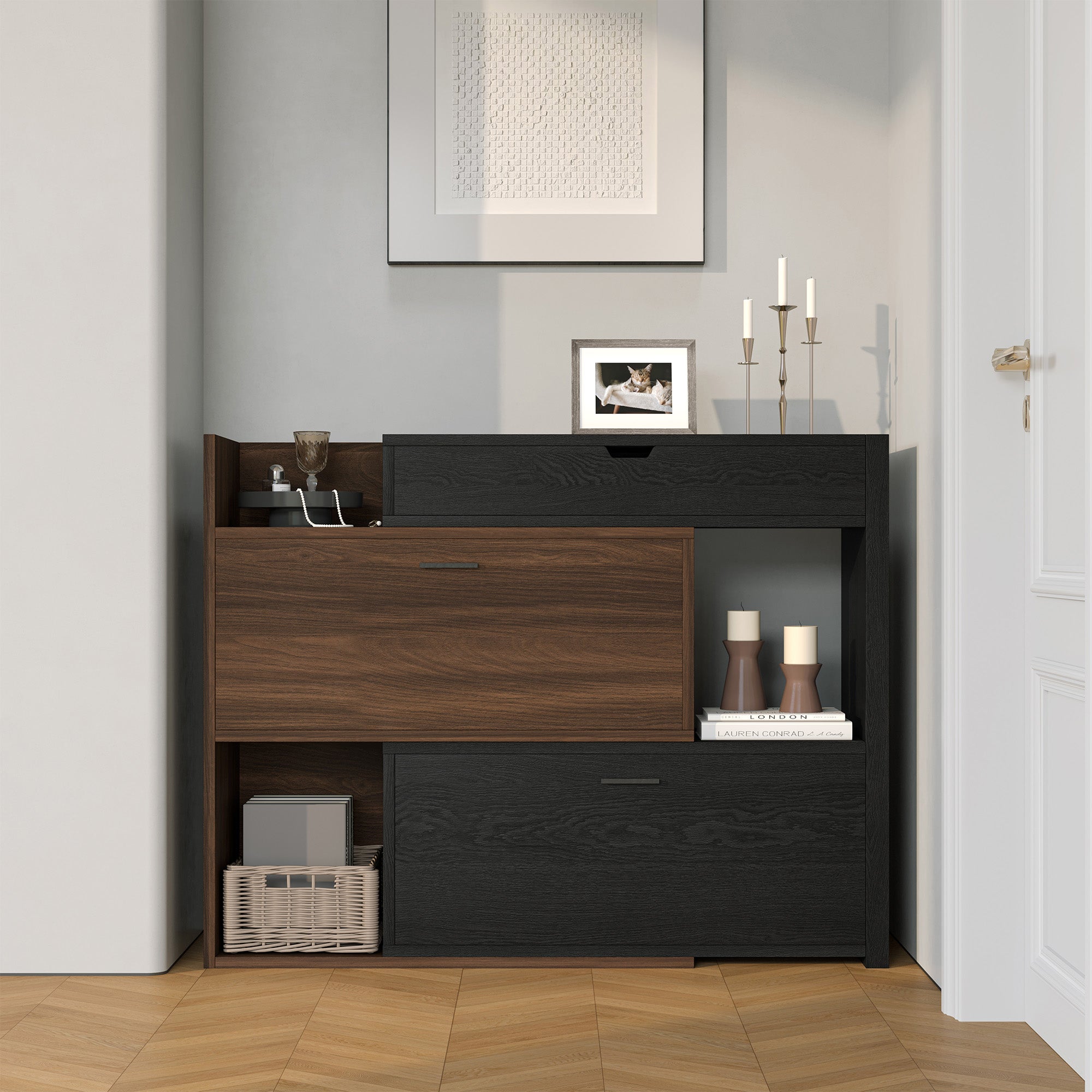 YOWOS Entryway Shoe Cabinet Storage Telescopic Shoe Rack-Clearance Sale-4 left