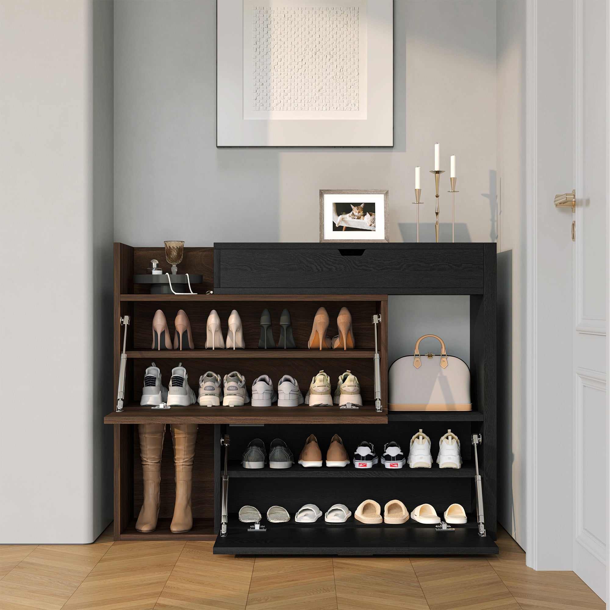 YOWOS Entryway Shoe Cabinet Storage Telescopic Shoe Rack-Clearance Sale-4 left