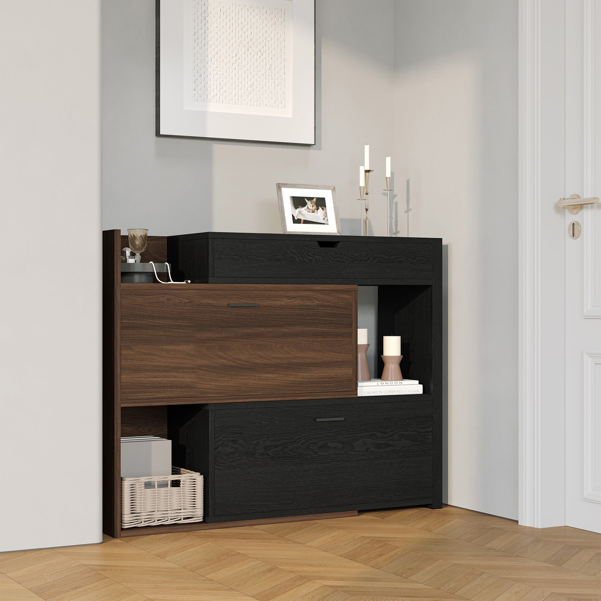 YOWOS Entryway Shoe Cabinet Storage Telescopic Shoe Rack-Clearance Sale-4 left