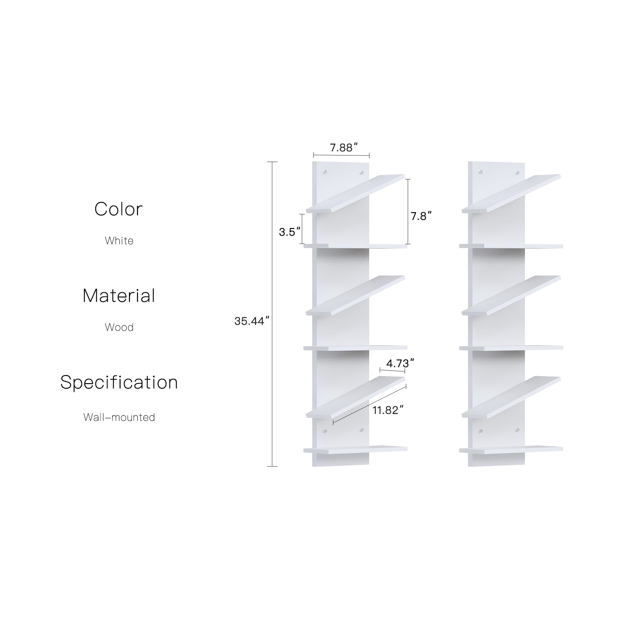 YOWOS Thor Z-Shaped Wall-Mounted Shoe Shelf for 6 Pairs of Shoes