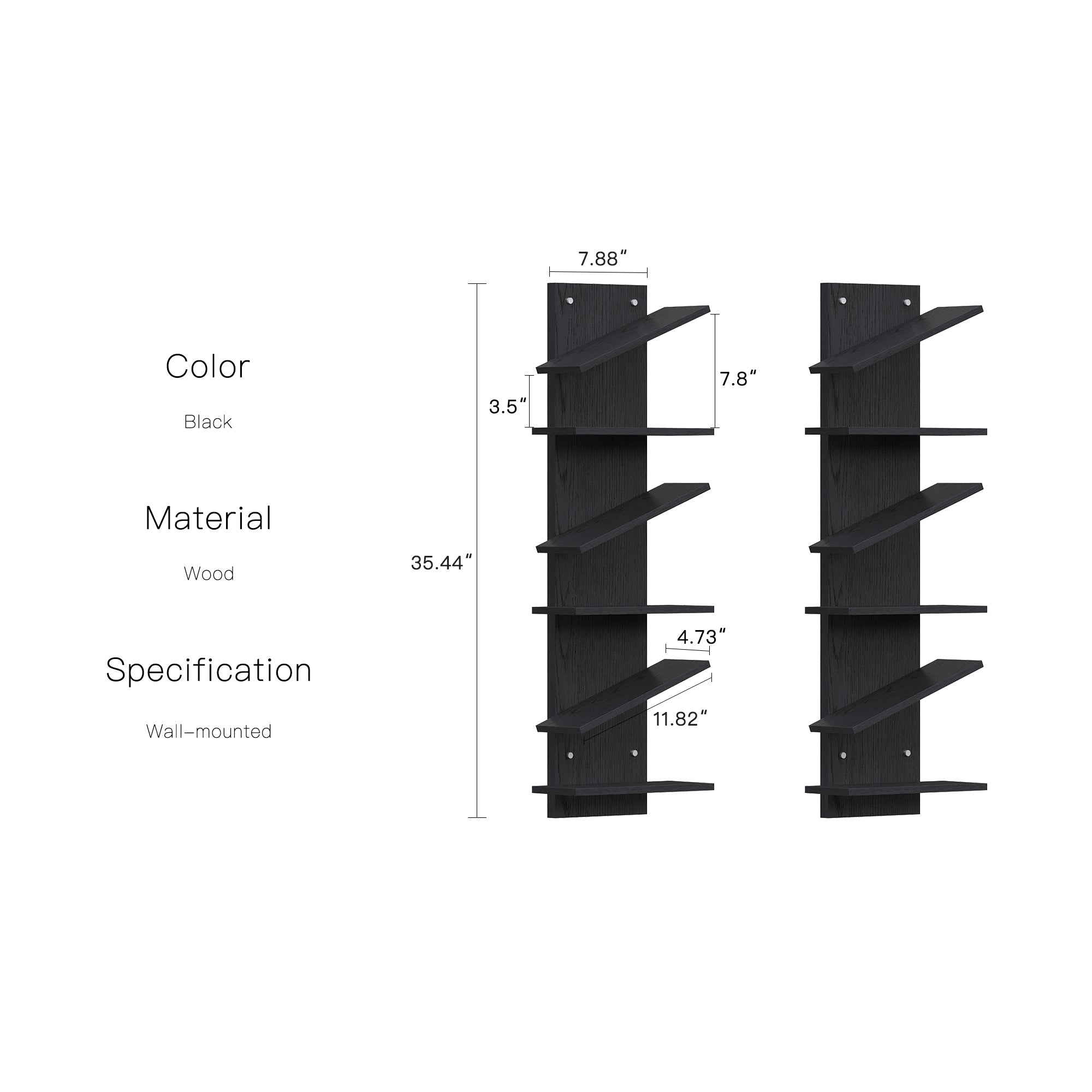 YOWOS Thor Z-Shaped Wall-Mounted Shoe Shelf for 6 Pairs of Shoes