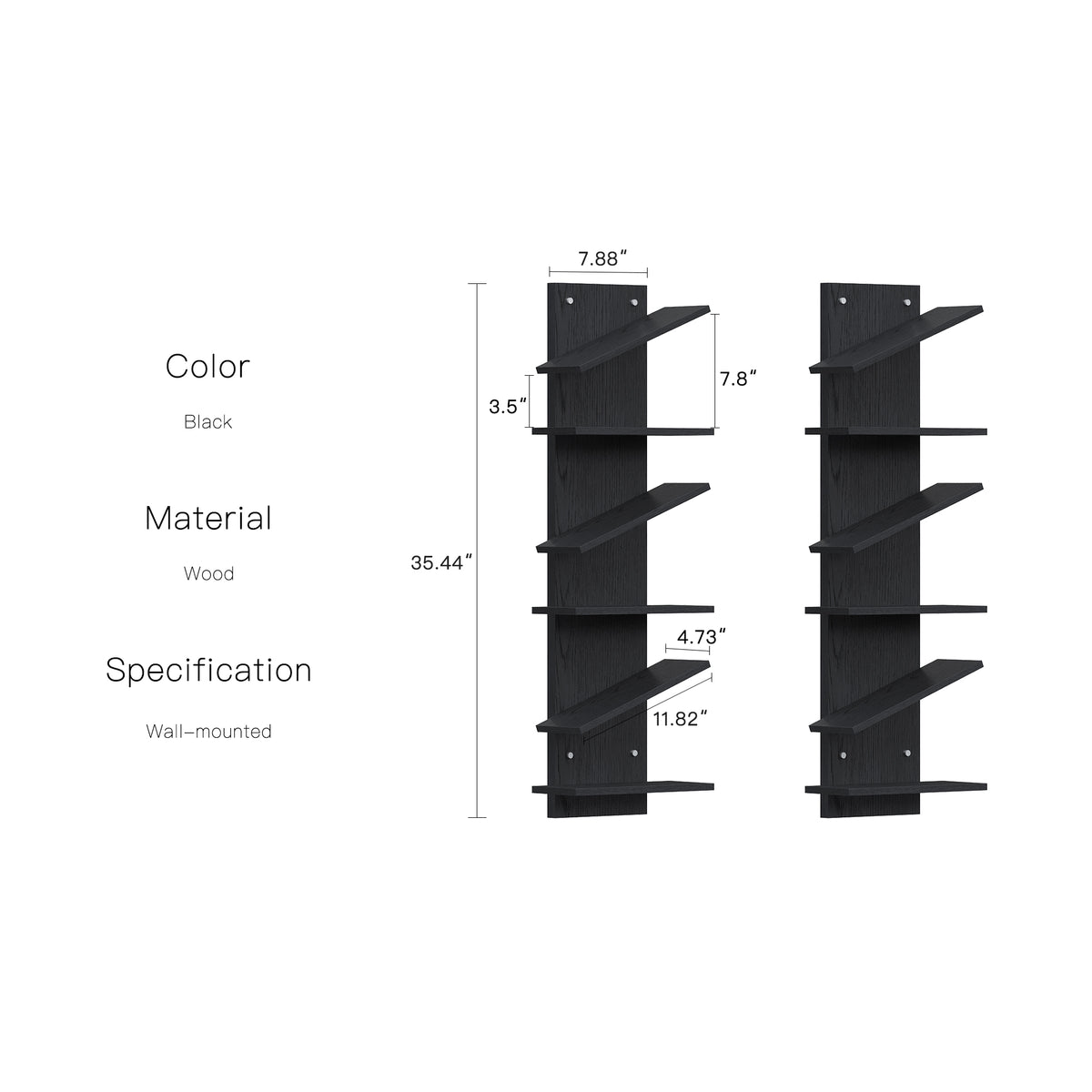 YOWOS Thor Z-Shaped Wall-Mounted Shoe Shelf for 6 Pairs of Shoes