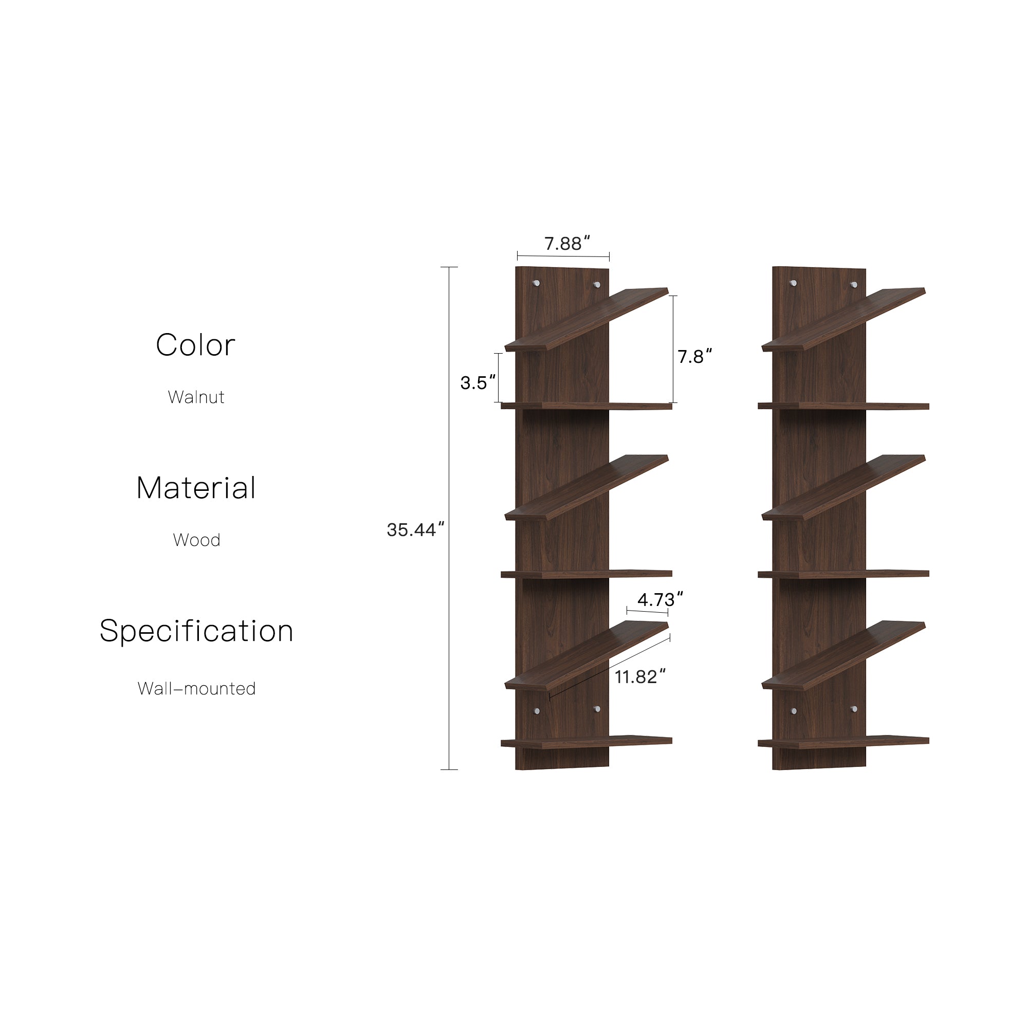 YOWOS Thor Z-Shaped Wall-Mounted Shoe Shelf for 6 Pairs of Shoes
