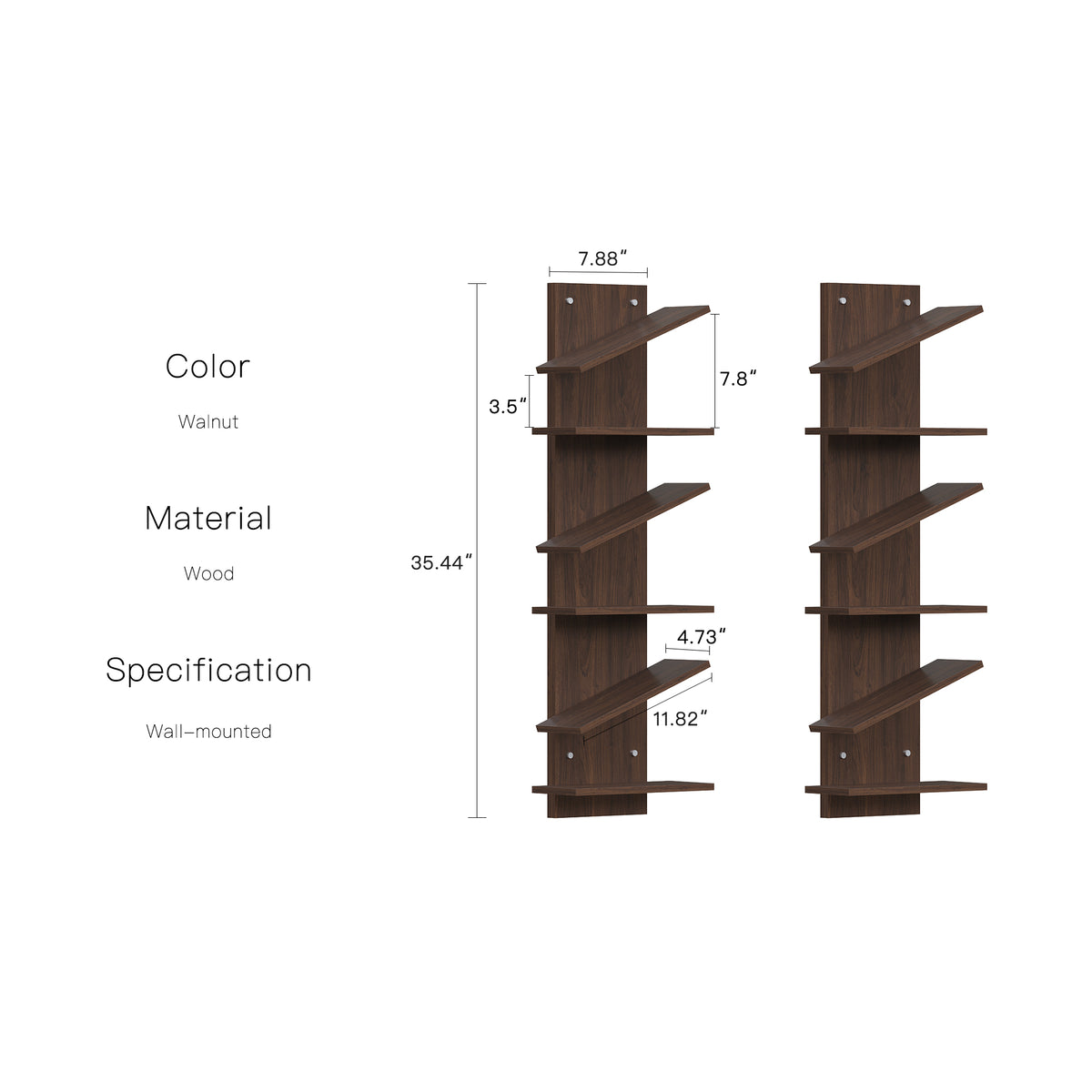 YOWOS Thor Z-Shaped Wall-Mounted Shoe Shelf for 6 Pairs of Shoes
