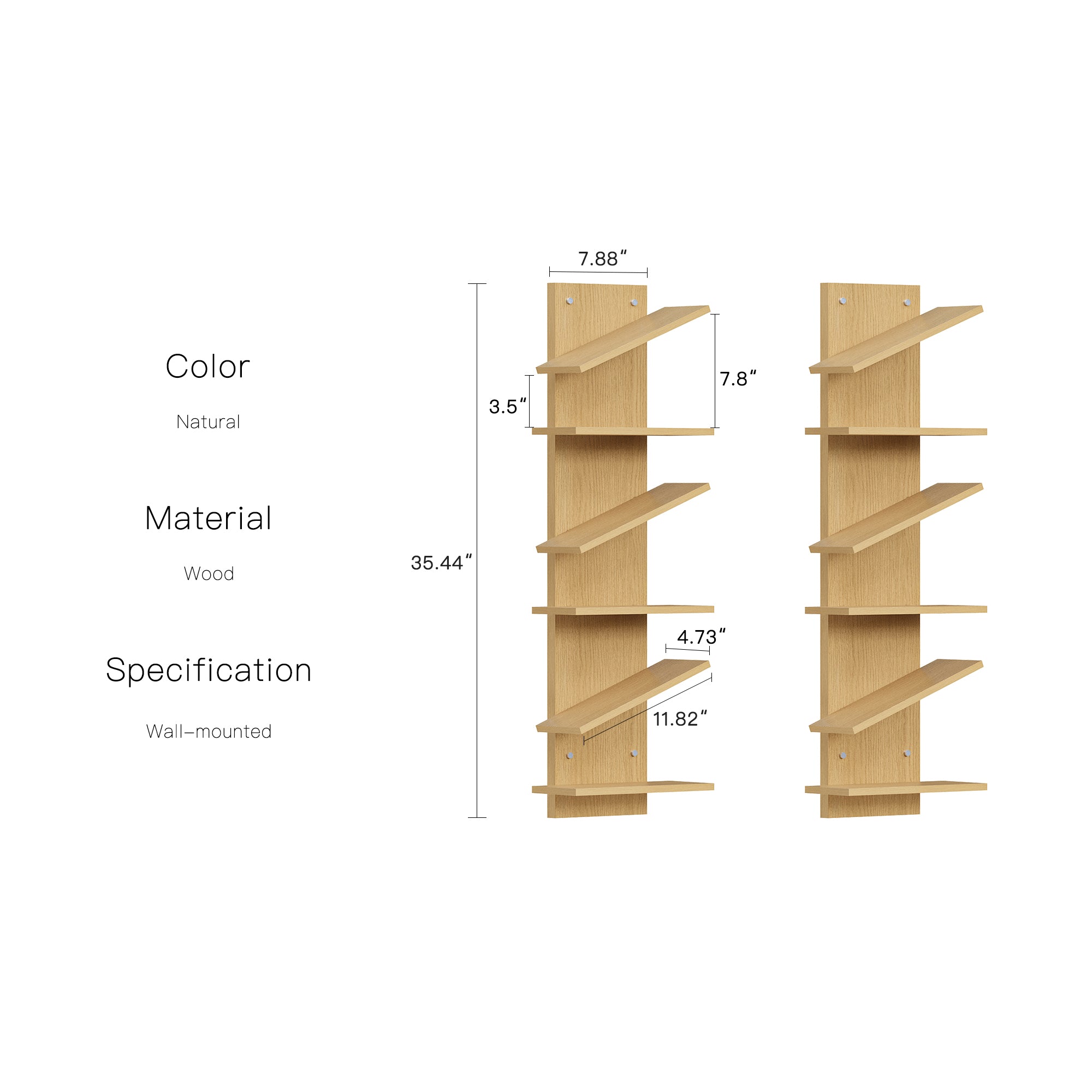 YOWOS Thor Z-Shaped Wall-Mounted Shoe Shelf for 6 Pairs of Shoes