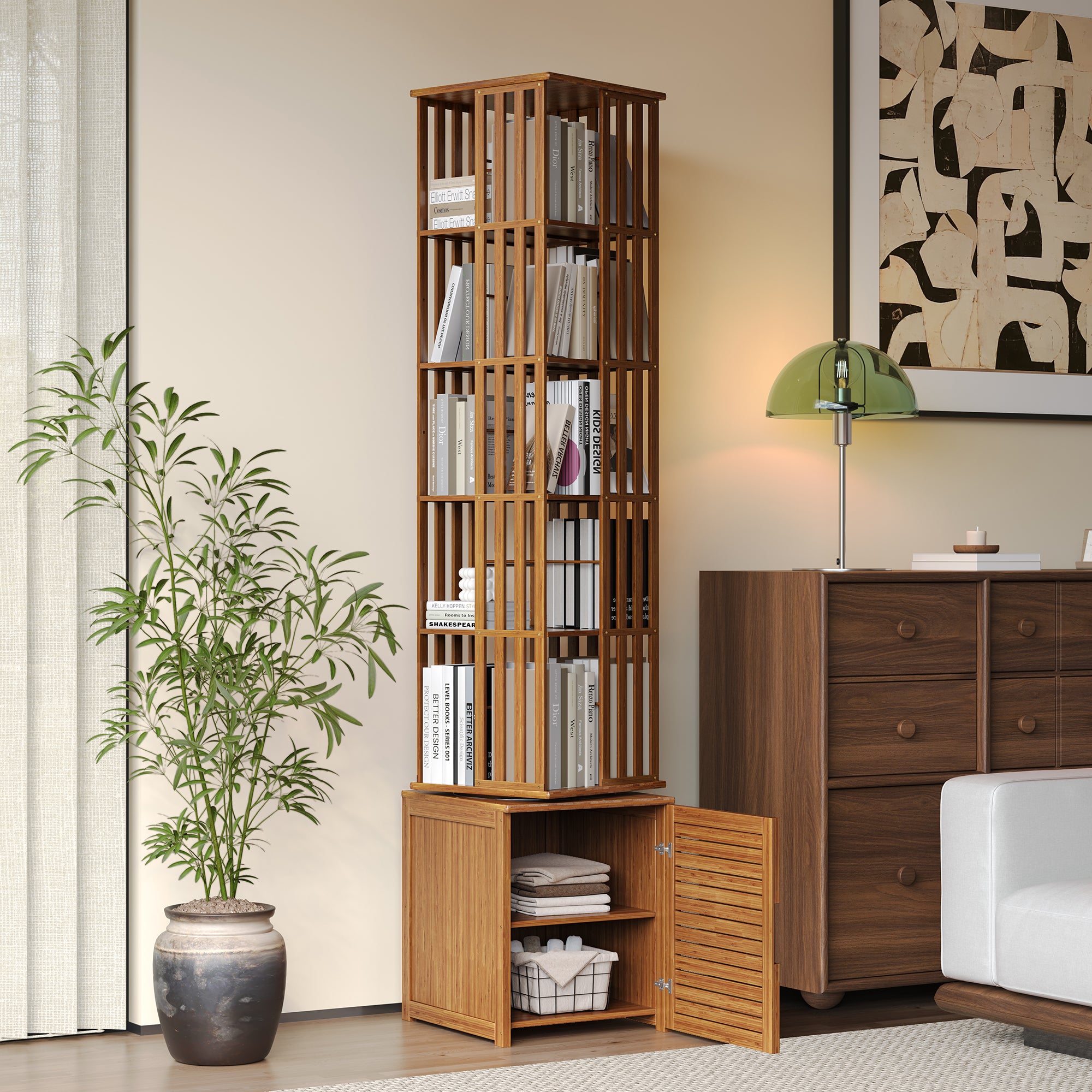 YOWOS Vortex Series Meridian 360° Rotating Bookshelf /CD Organizer