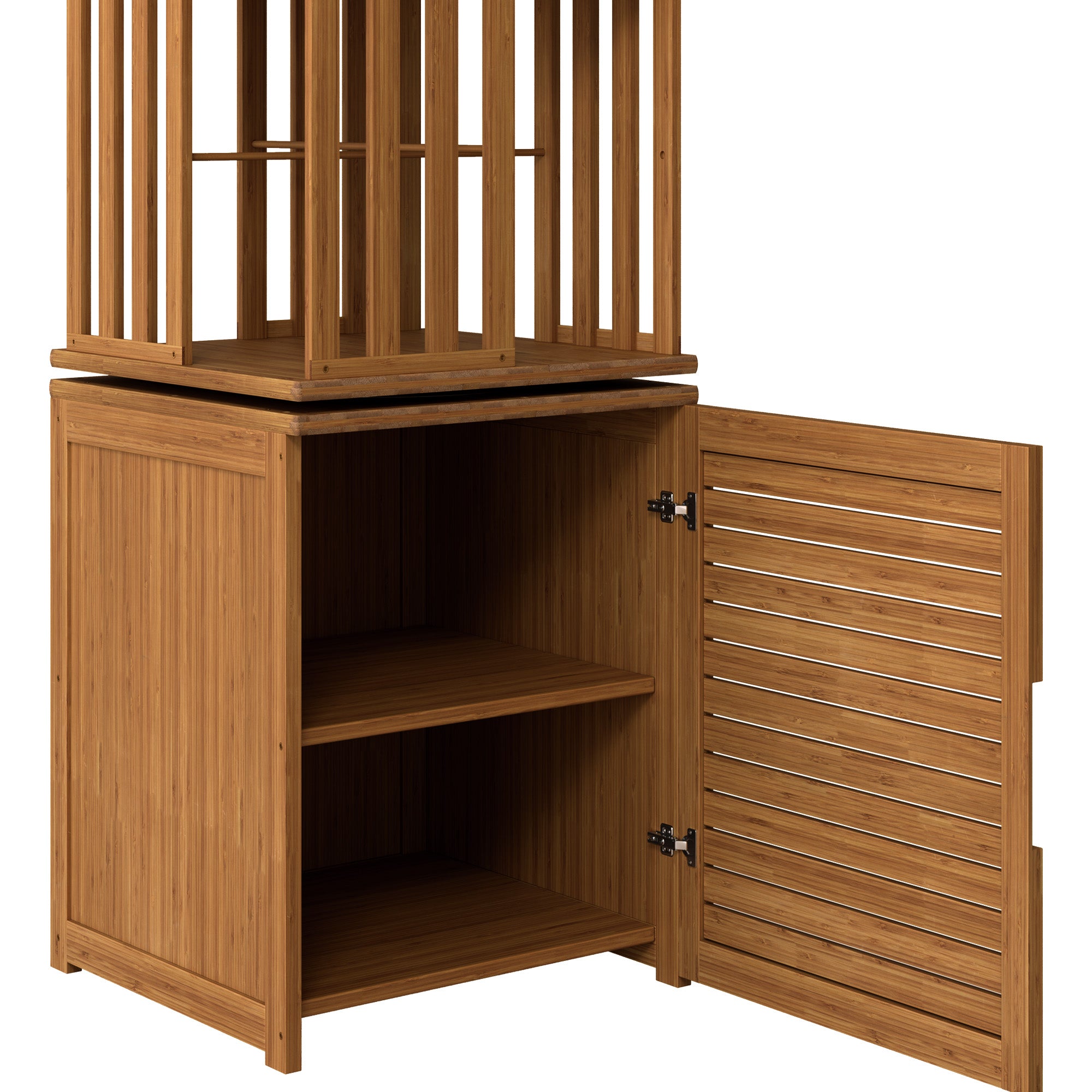 YOWOS Vortex Series Meridian 360° Rotating Bookshelf Bamboo Walnut 6 Tiers Pro