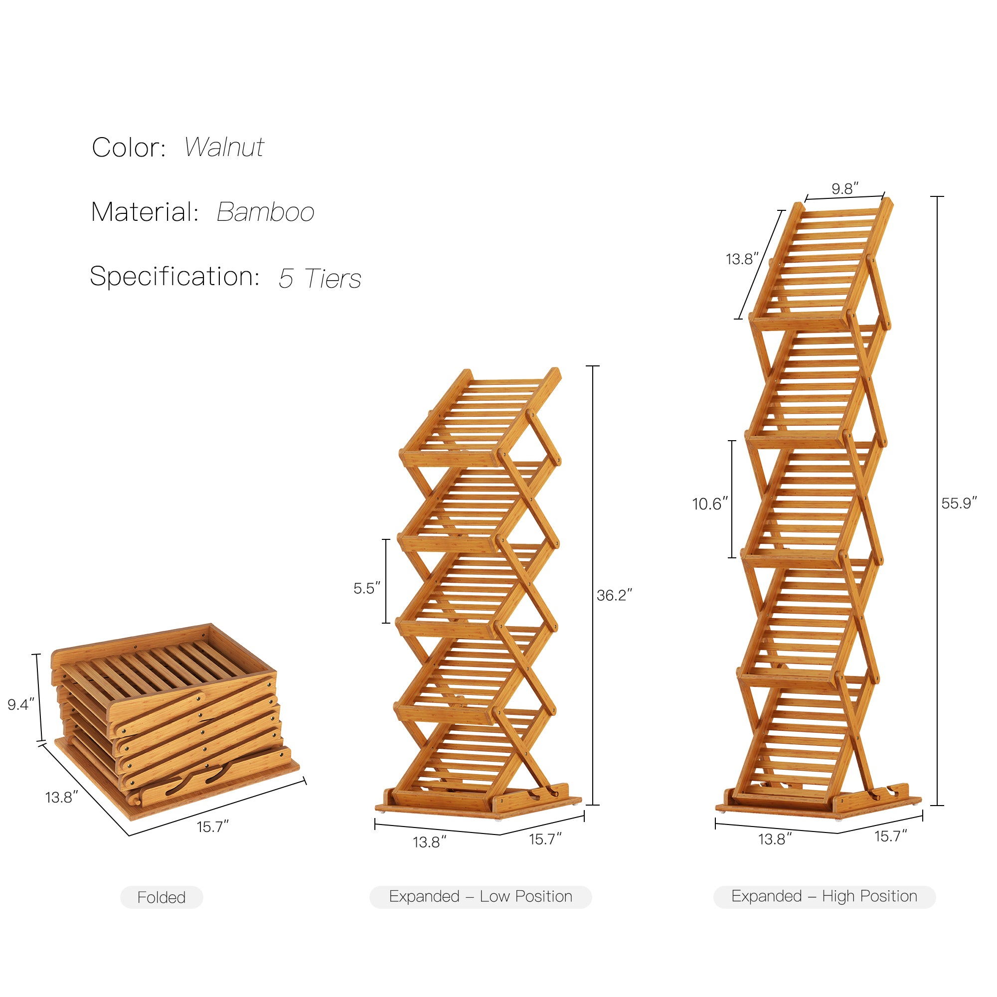 YOWOS FlowLift 5-Tier Accordion Folding Rack