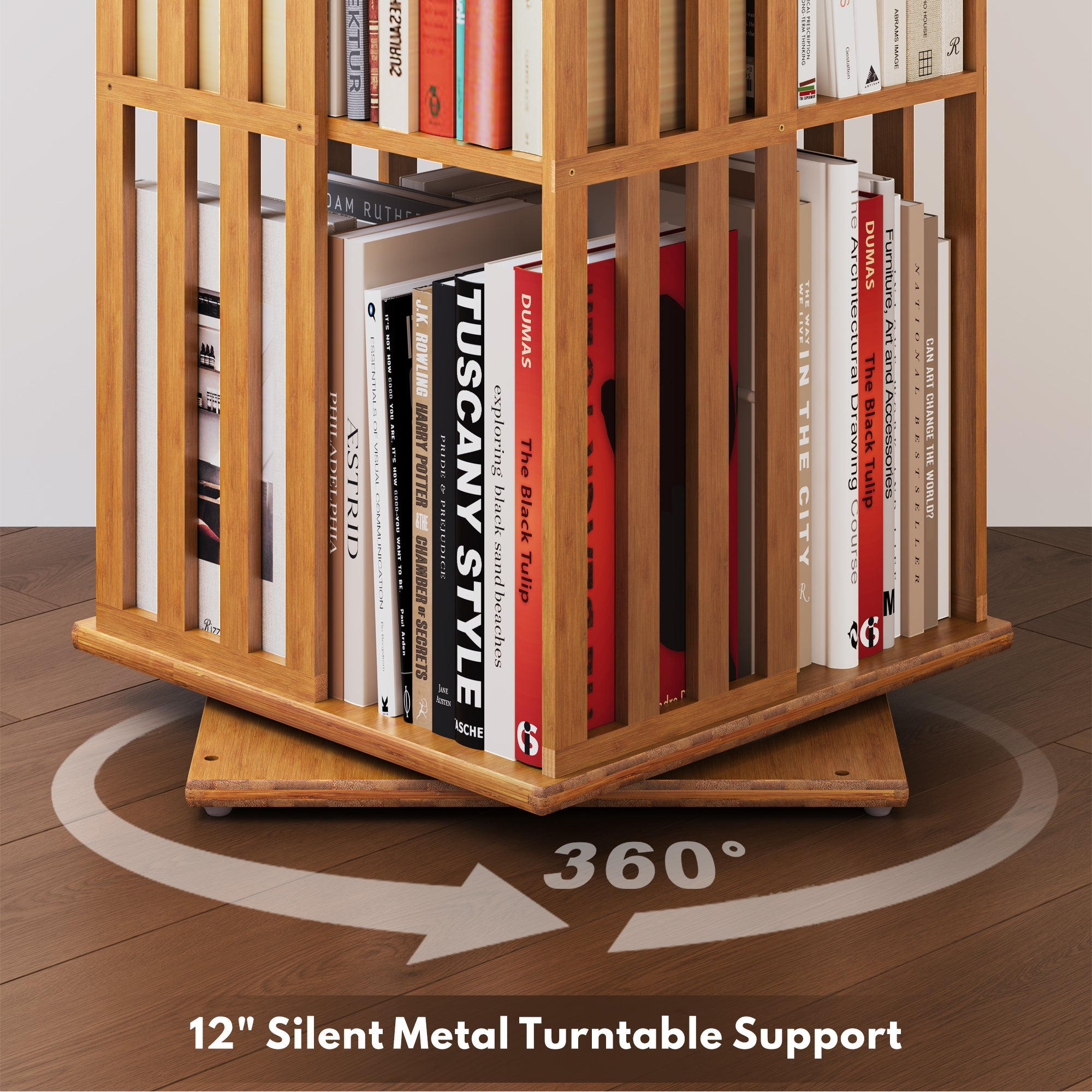 YOWOS Vortex Series Meridian 360° Rotating Bookshelf /CD Organizer