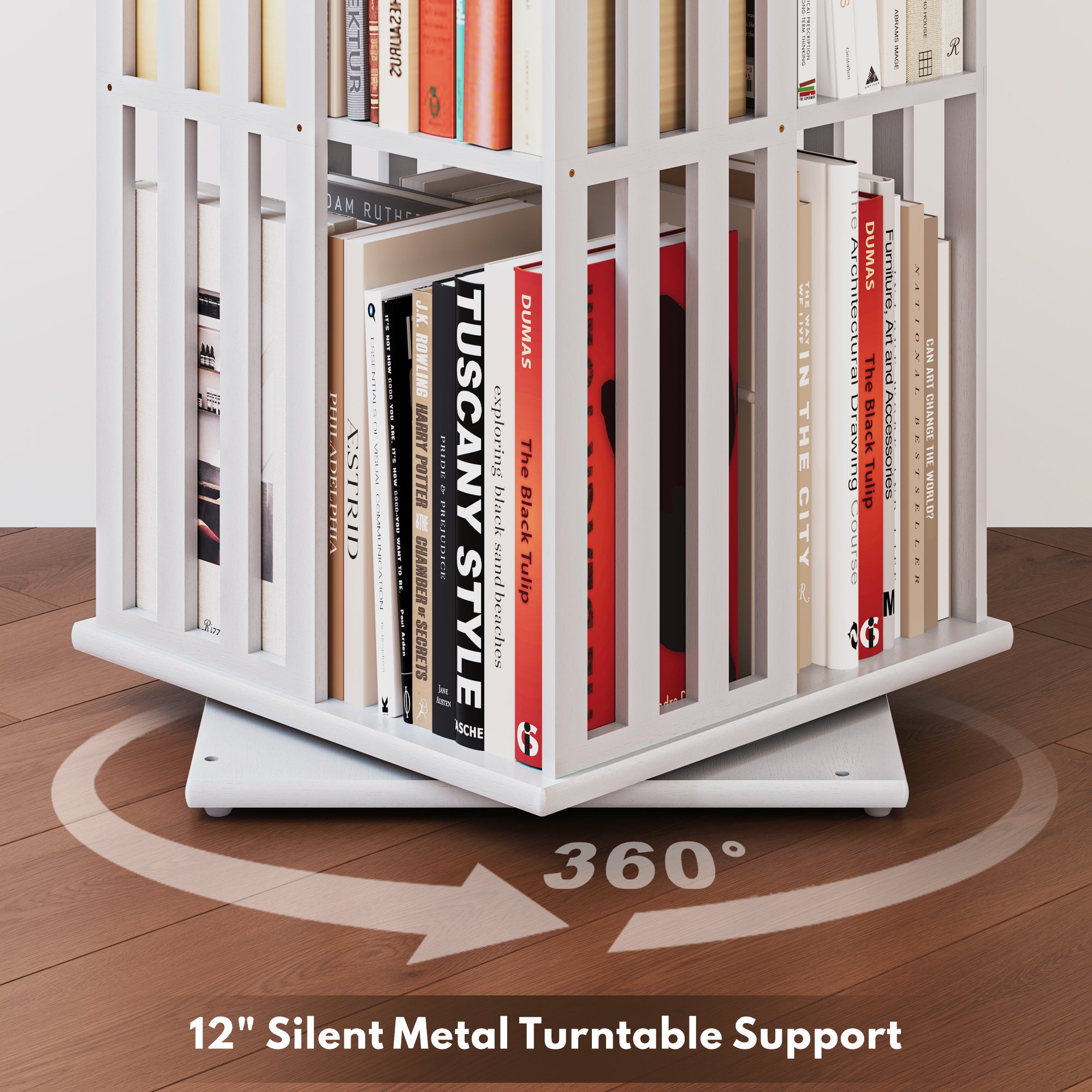 YOWOS Vortex Series Meridian 360° Rotating Bookshelf /CD Organizer