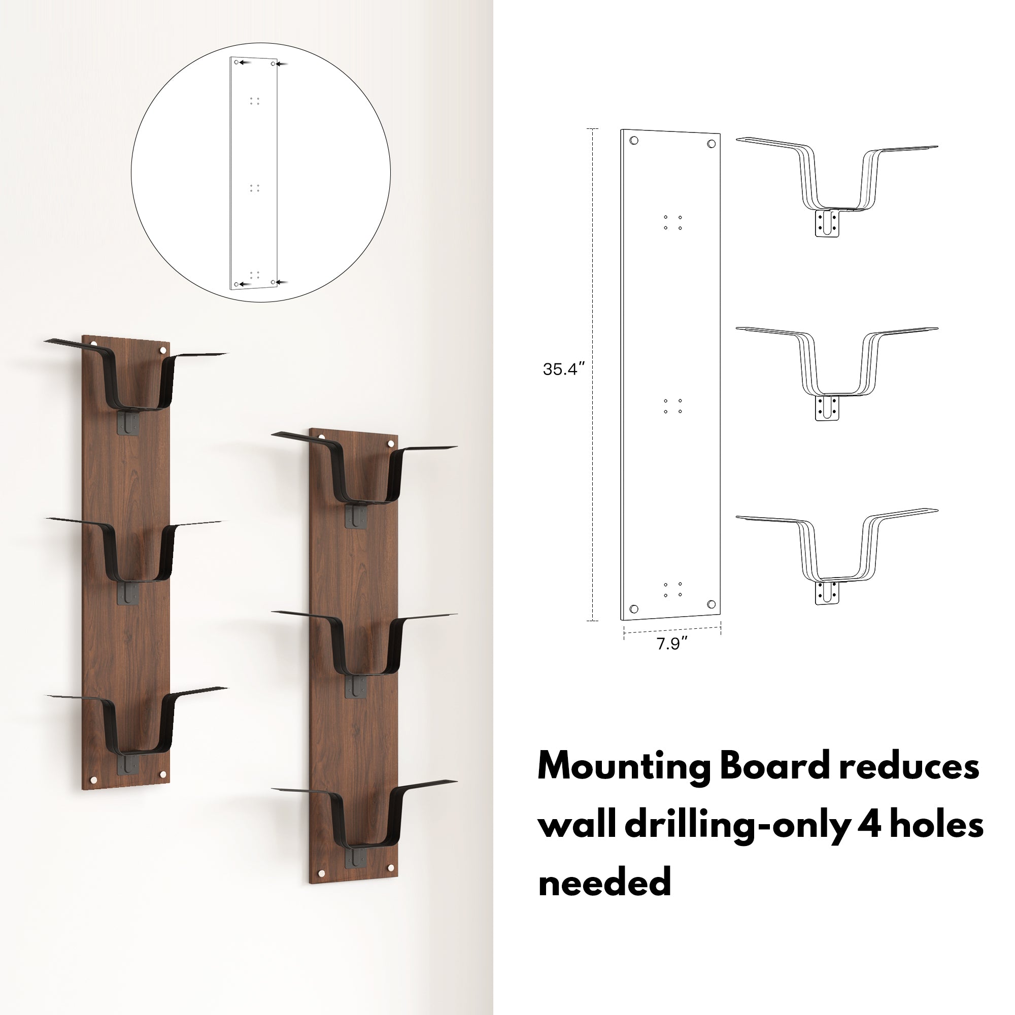 YOWOS Chiaroscuro Series SoleScape Wall-mounted Floating Shoe Shelf