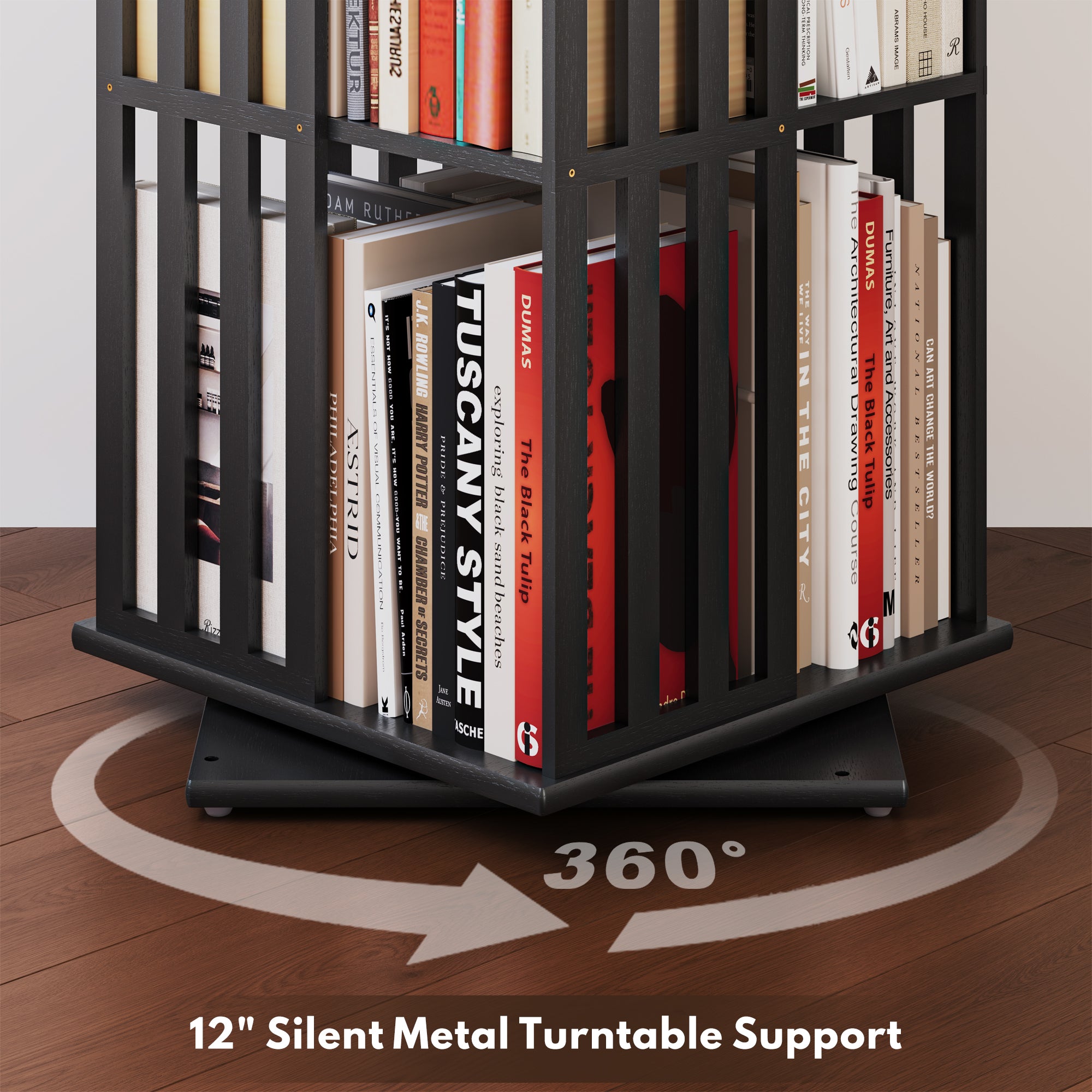 YOWOS Vortex Series Meridian 360° Rotating Bookshelf /CD Organizer