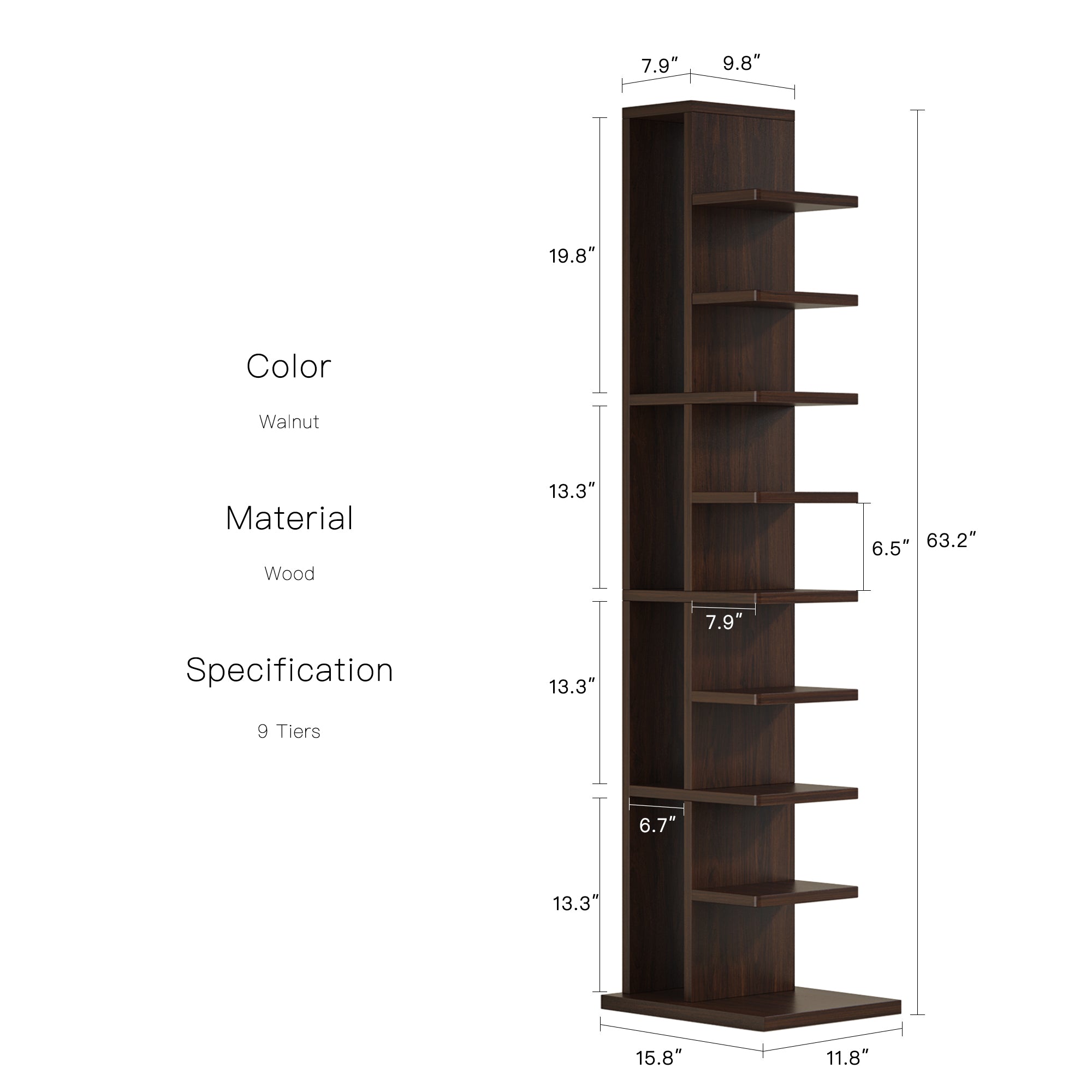 YOWOS Mirage 9-Tier Vertical Invisible Storage Rack