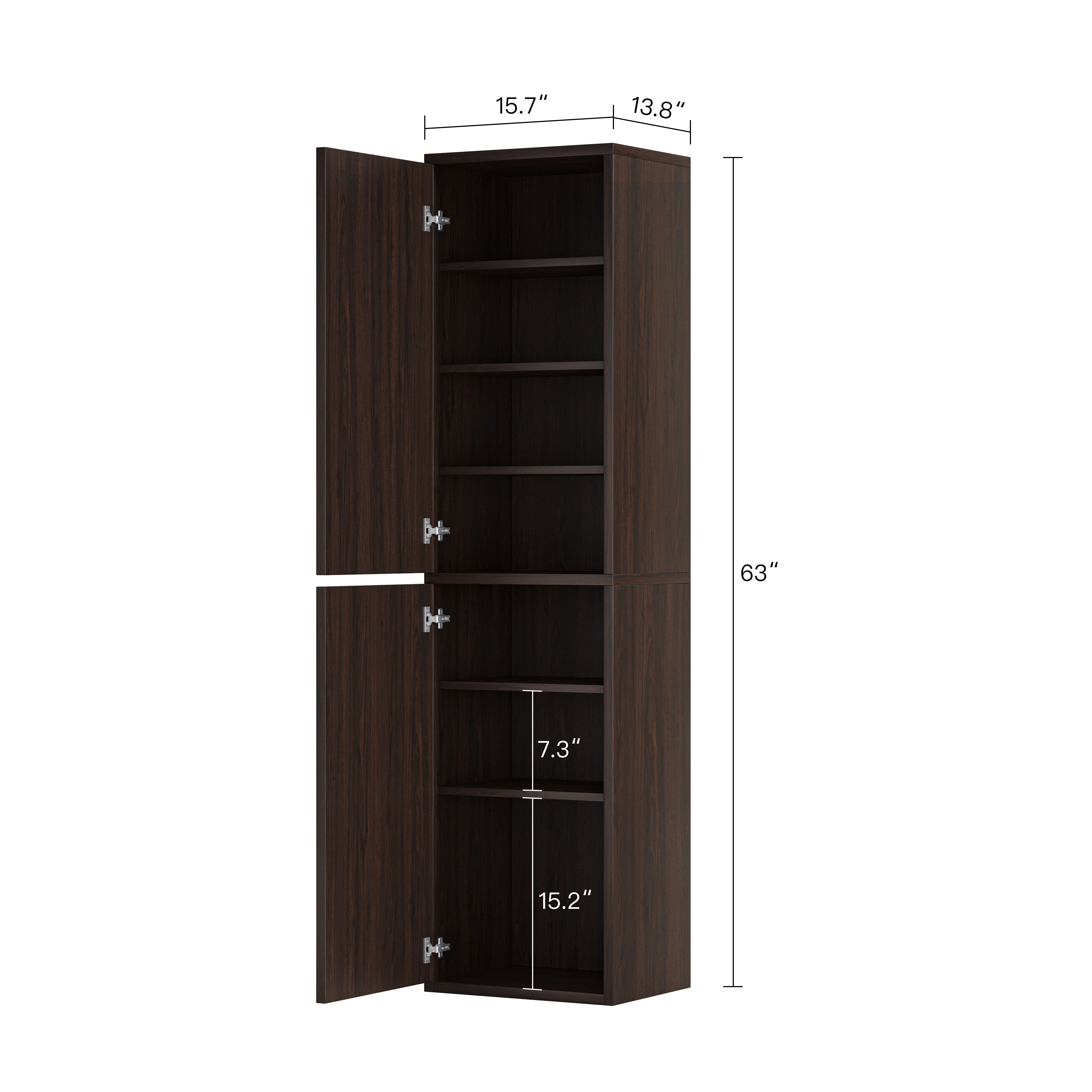 YOWOS 7-Tier Tall Wood Shoe Storage Cabinet with Doors-Clearance Sale-9 left