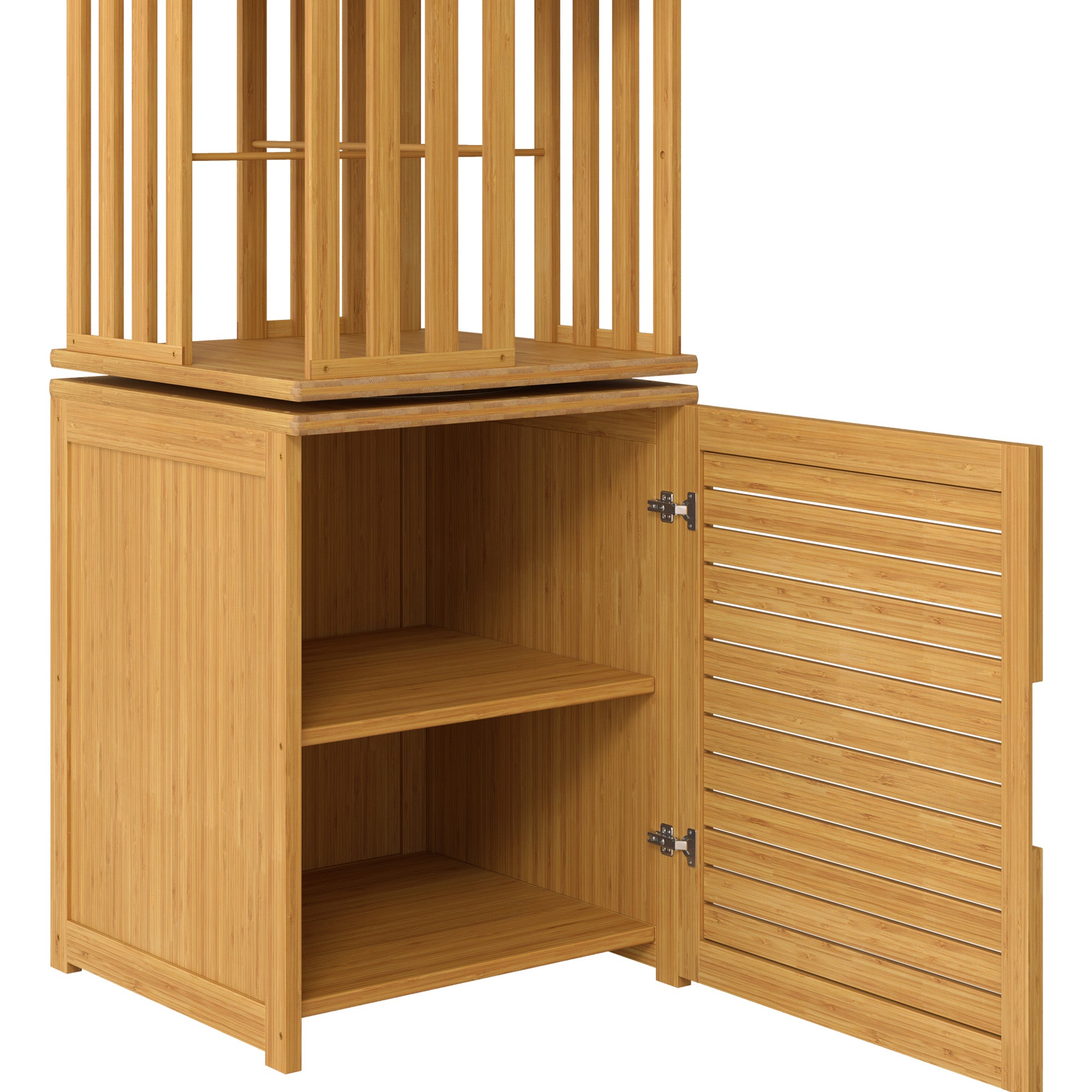 YOWOS Vortex Series Meridian 360° Rotating Bookshelf Bamboo Natural 6 Tiers Pro