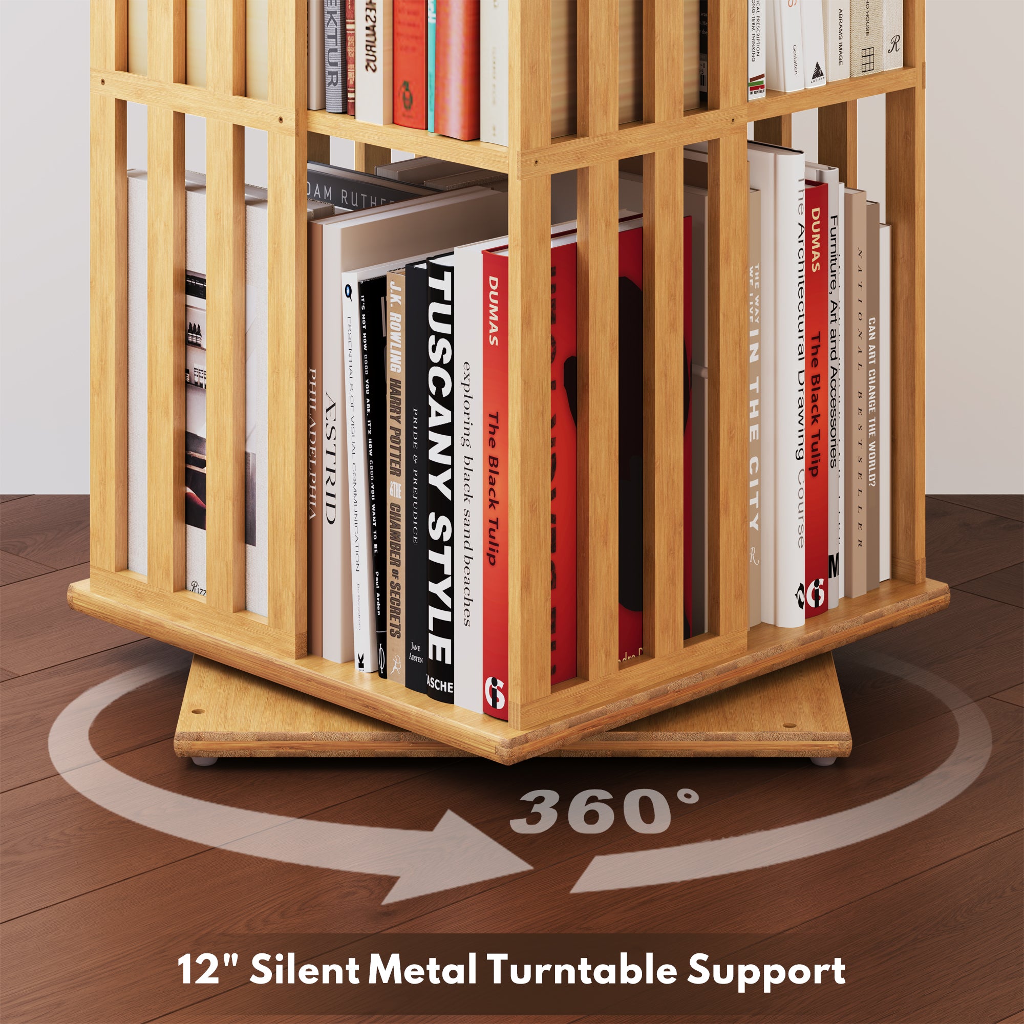 YOWOS Vortex Series Meridian 360° Rotating Bookshelf /CD Organizer