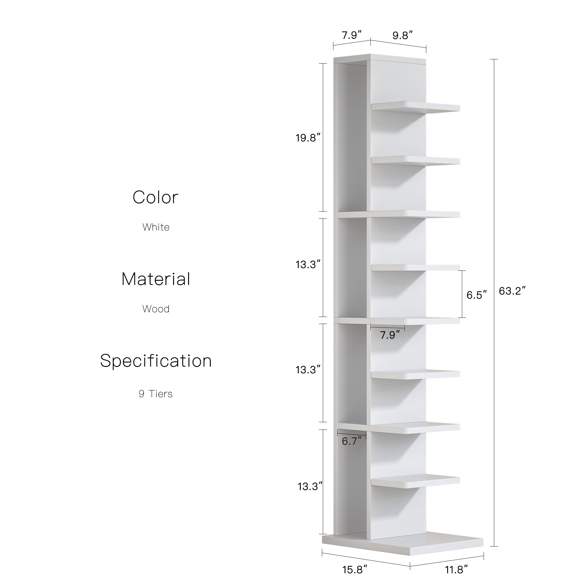 YOWOS Mirage 9-Tier Vertical Invisible Storage Rack