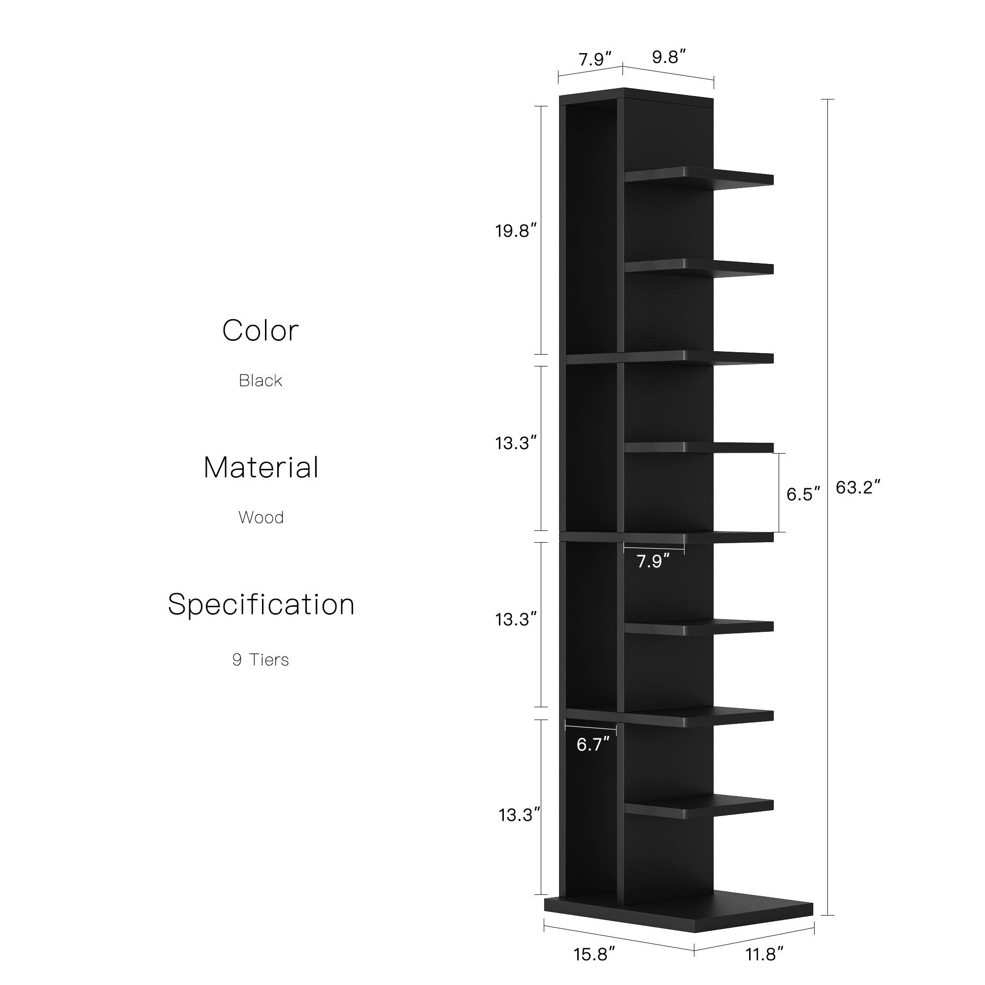 YOWOS Mirage 9-Tier Vertical Invisible Storage Rack