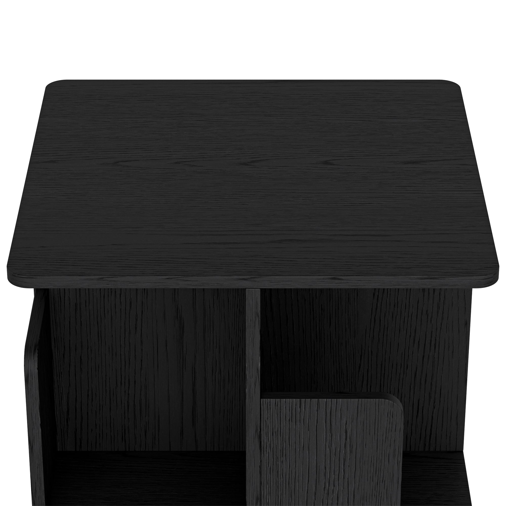 YOWOS Vortex Series Vitru Spin 360° Rotating Bookshelf Wood Black 5 Tiers