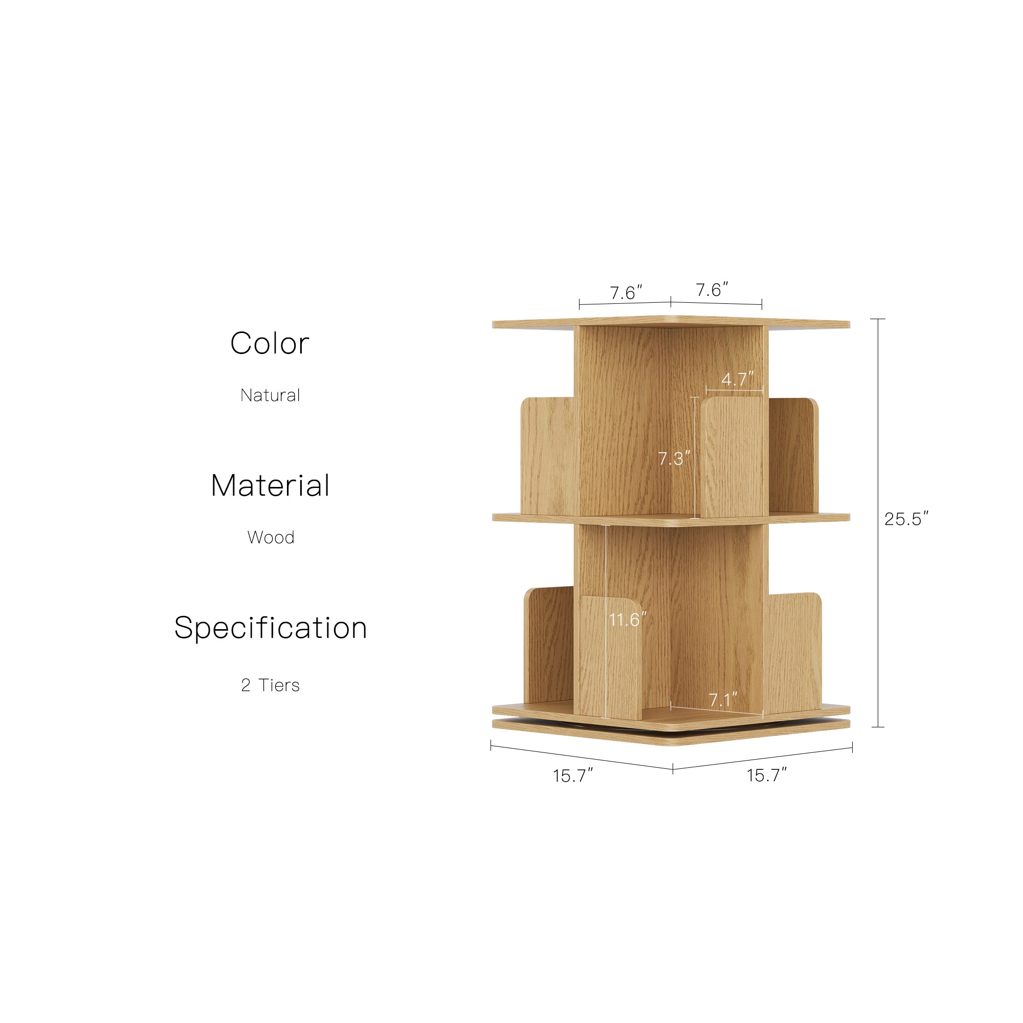 YOWOS Vortex Series Vitru Spin 360° Rotating Bookshelf / Storage Rack
