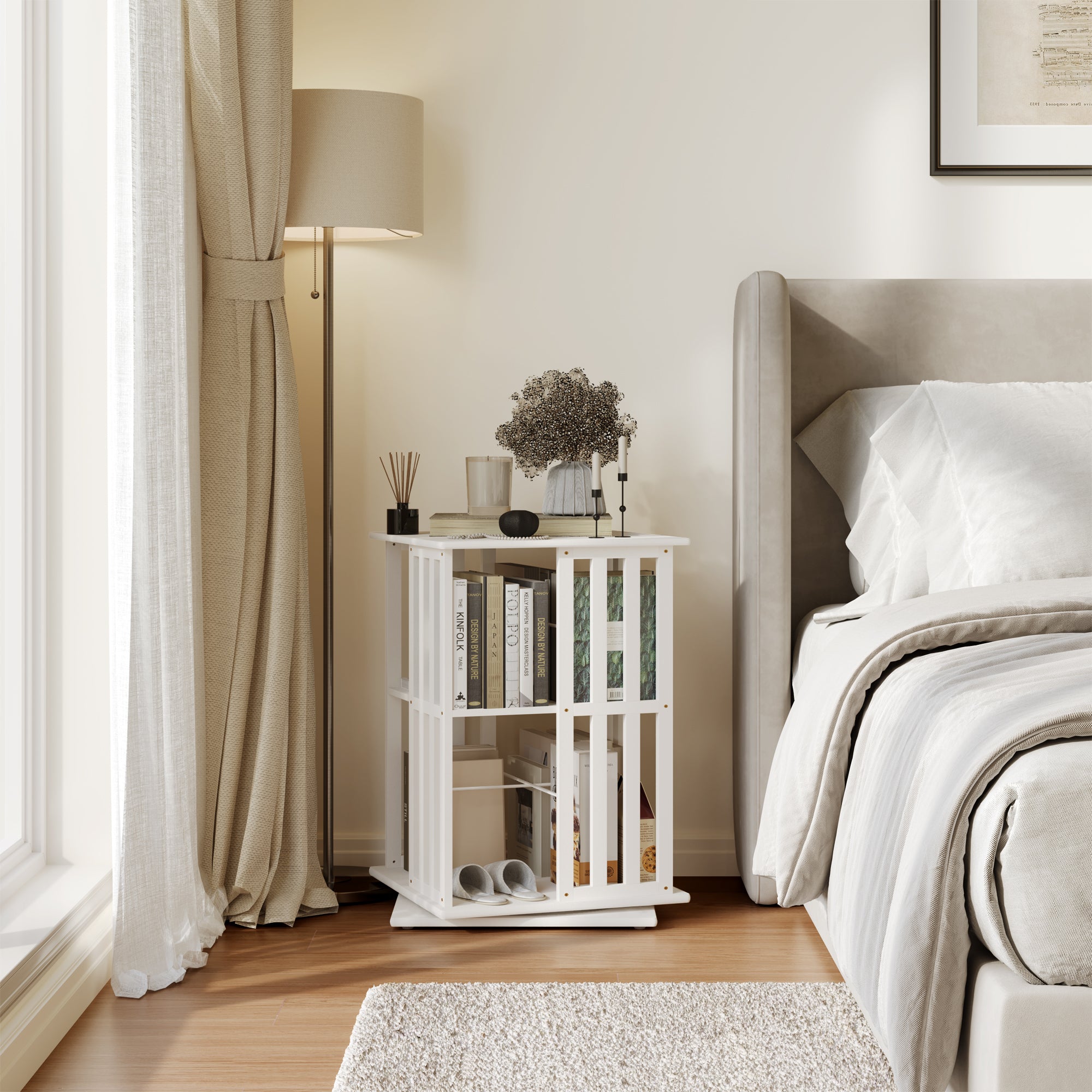 YOWOS Vortex Series Meridian 360° Rotating Bookshelf /CD Organizer