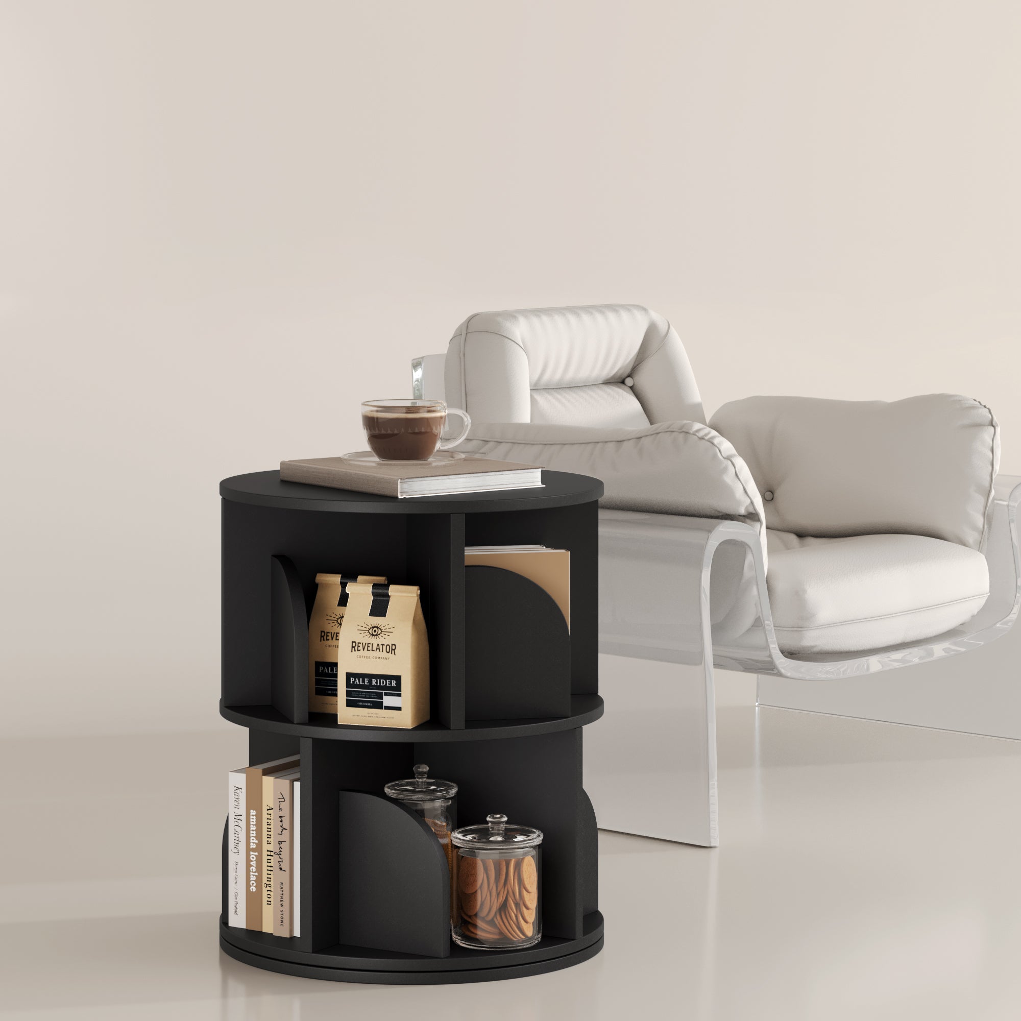 YOWOS Vortex Series Circinus Core 360° Rotating Bookshelf / Storage Rack