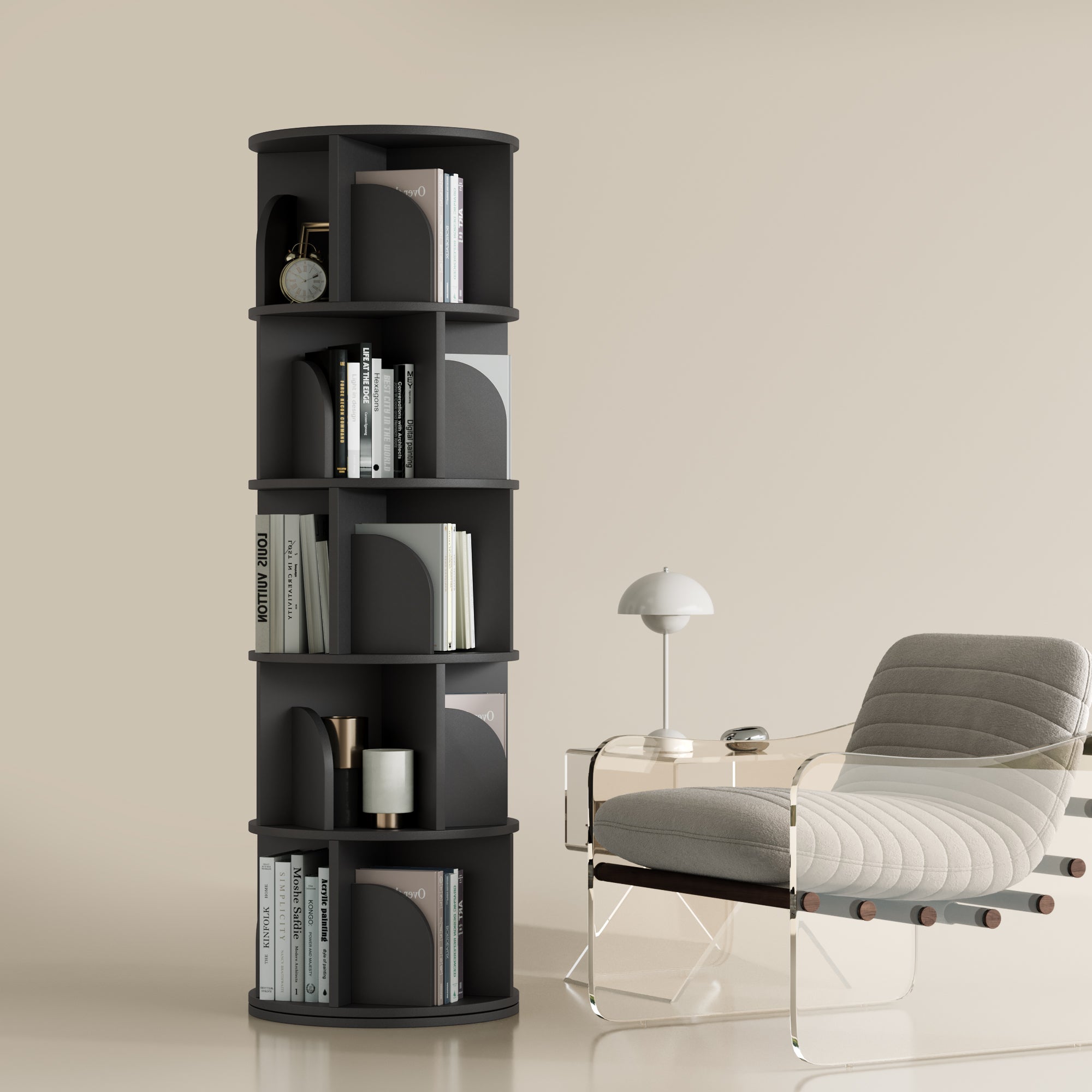 YOWOS Vortex Series Circinus Core 360° Rotating Bookshelf / Storage Rack