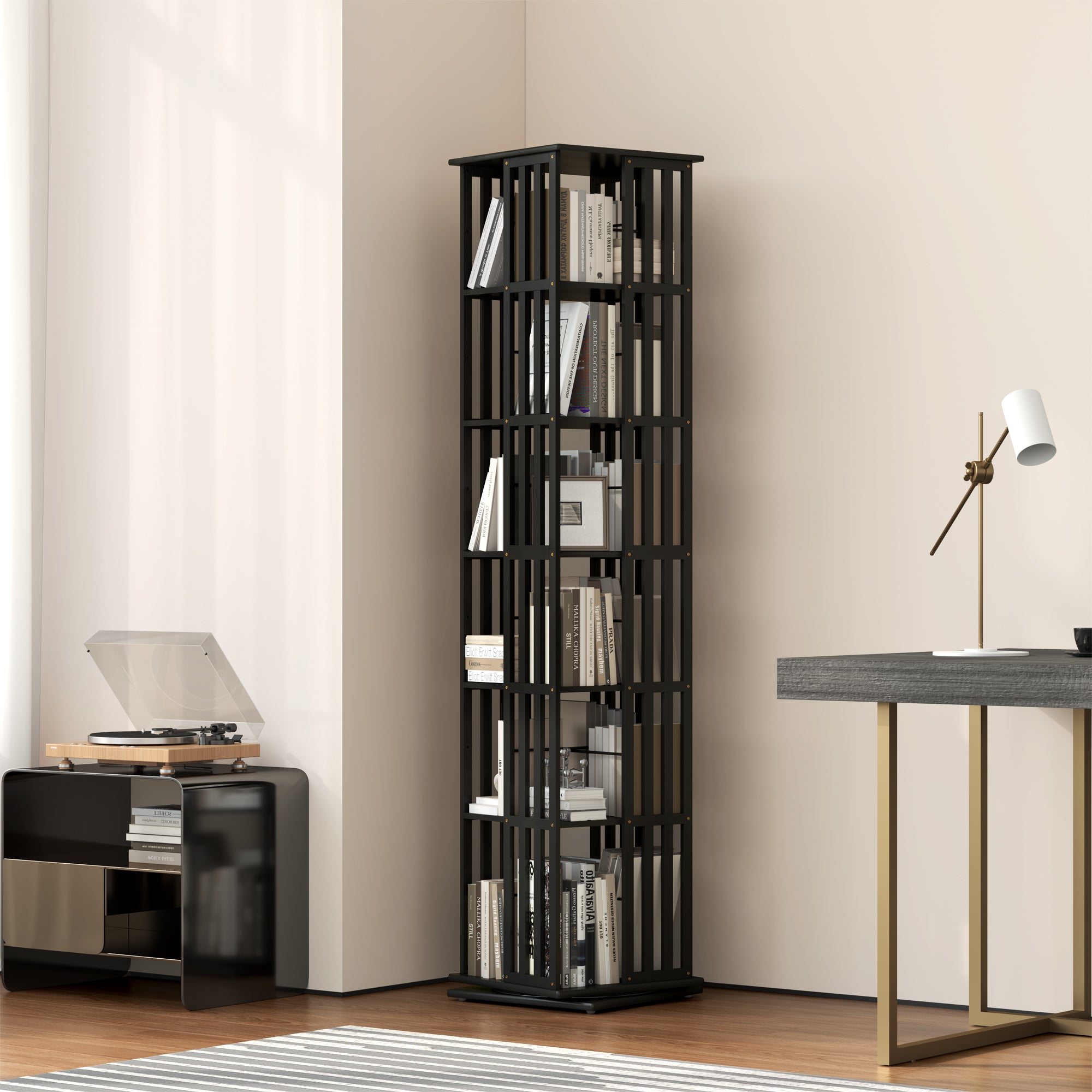 YOWOS Vortex Series Meridian 360° Rotating Bookshelf /CD Organizer