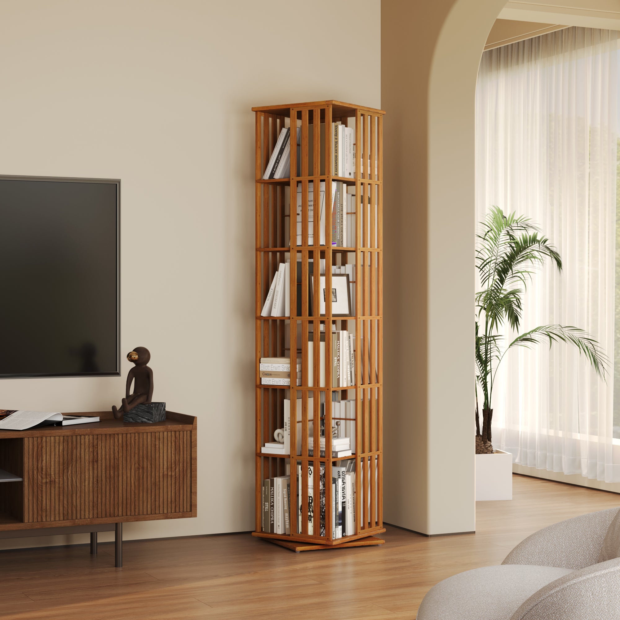 YOWOS Vortex Series Meridian 360° Rotating Bookshelf /CD Organizer