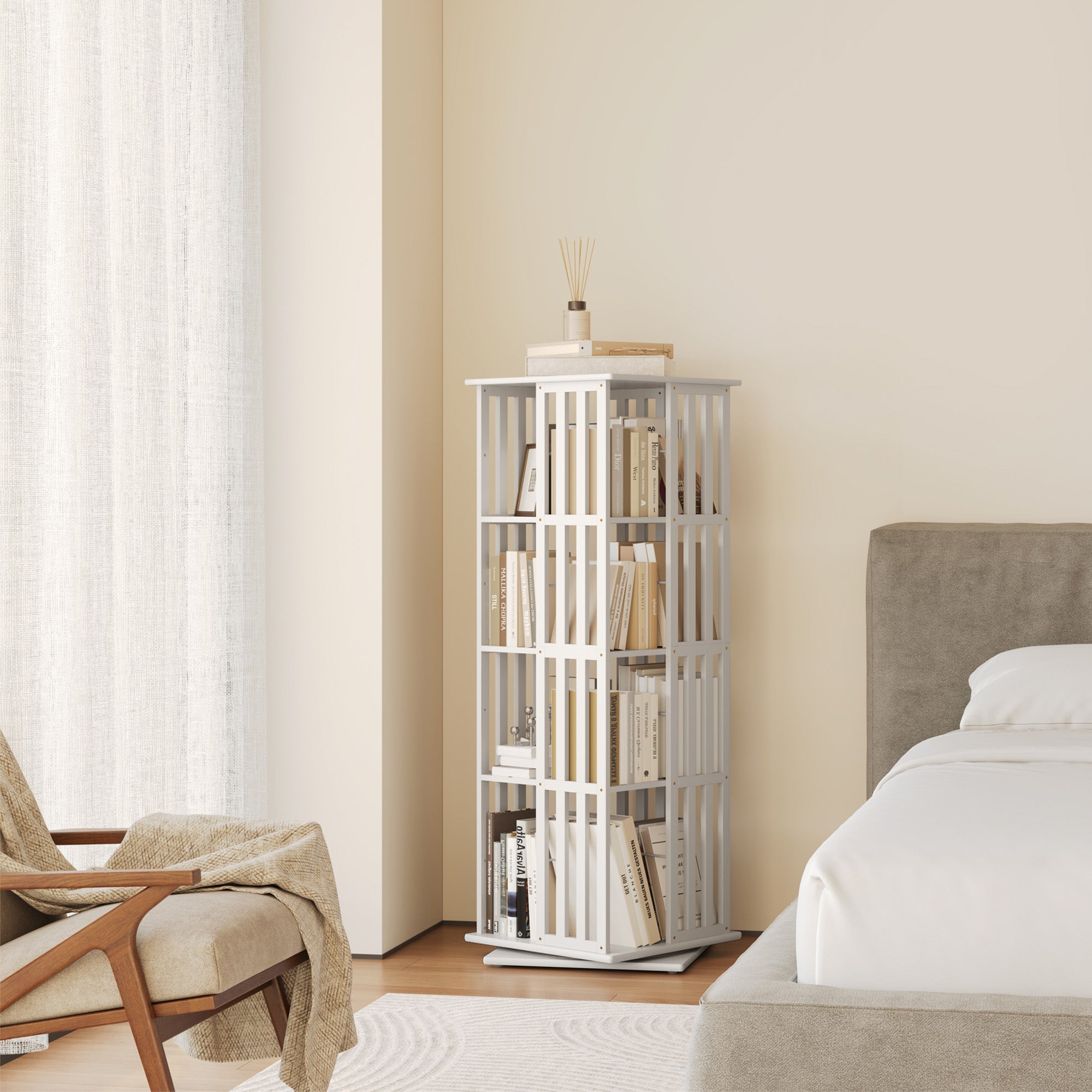 YOWOS Vortex Series Meridian 360° Rotating Bookshelf /CD Organizer