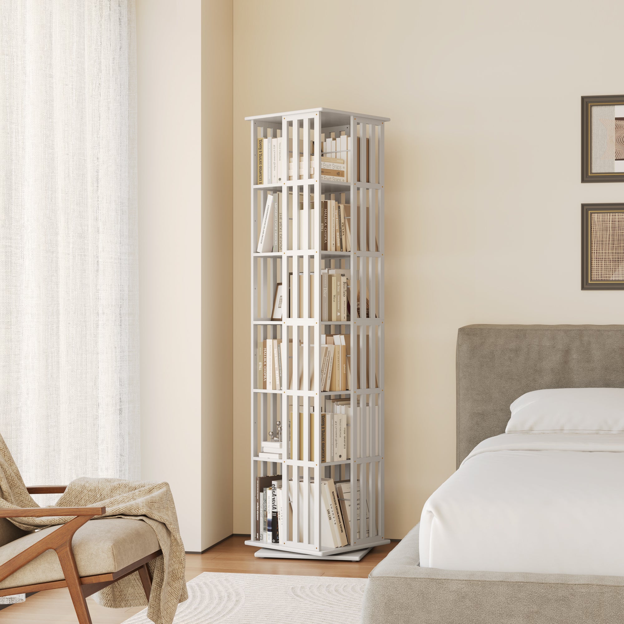 YOWOS Vortex Series Meridian 360° Rotating Bookshelf /CD Organizer