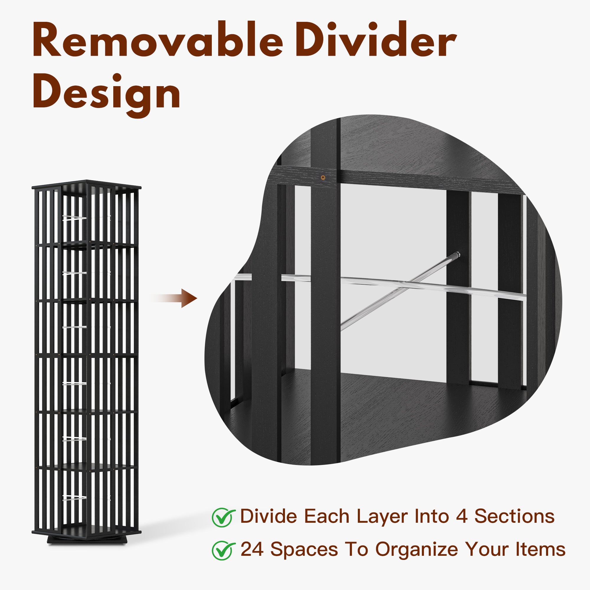 YOWOS Vortex Series Meridian 360° Rotating Bookshelf /CD Organizer