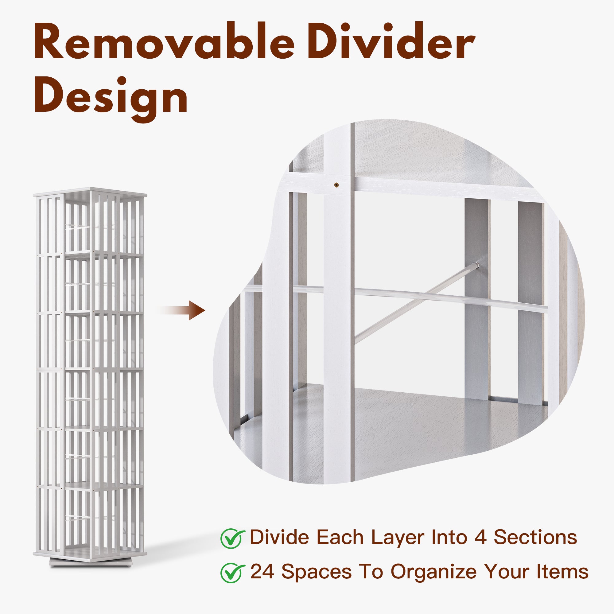 YOWOS Vortex Series Meridian 360° Rotating Bookshelf /CD Organizer