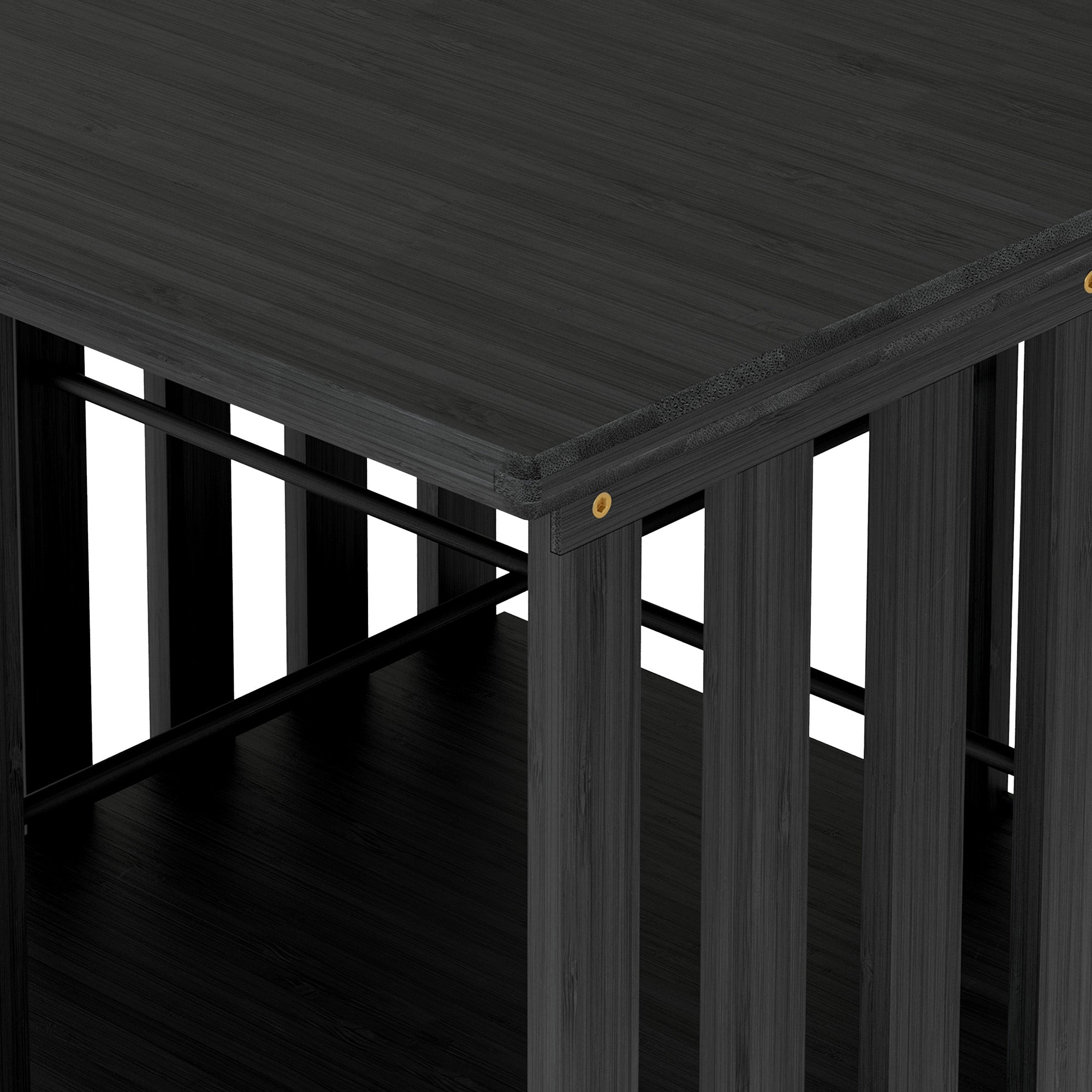 YOWOS Vortex Series Meridian 360° Rotating Bookshelf Bamboo Black 6 Tiers Pro