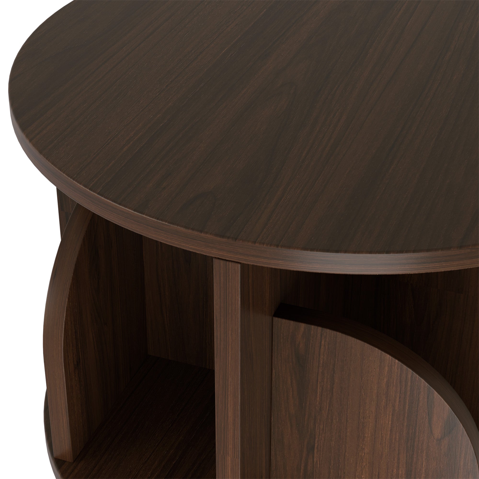 YOWOS Vortex Series Circinus Core 360° Rotating Bookshelf Wood Walnut 4 Tiers